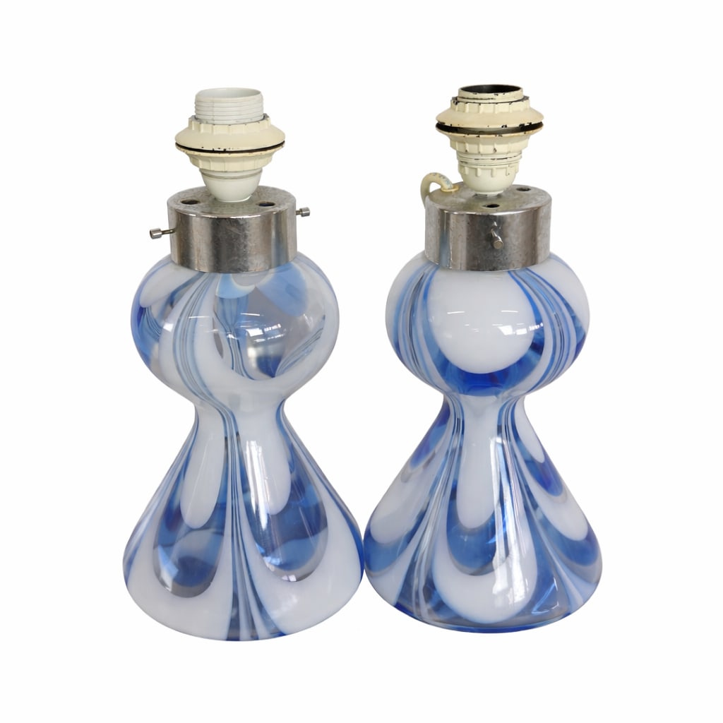 MURANO TABLE LAMPS, A PAIR - 2