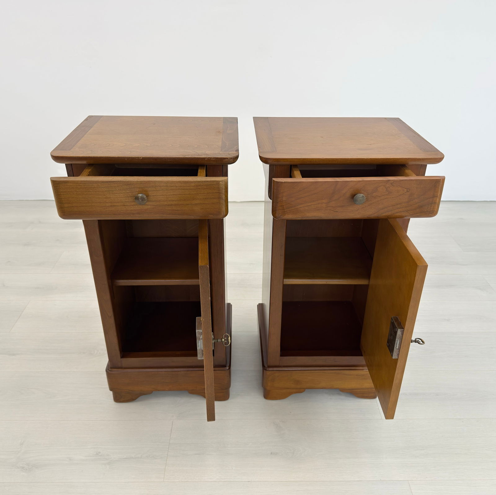 FRENCH BEDSIDE TABLES, A PAIR - 3