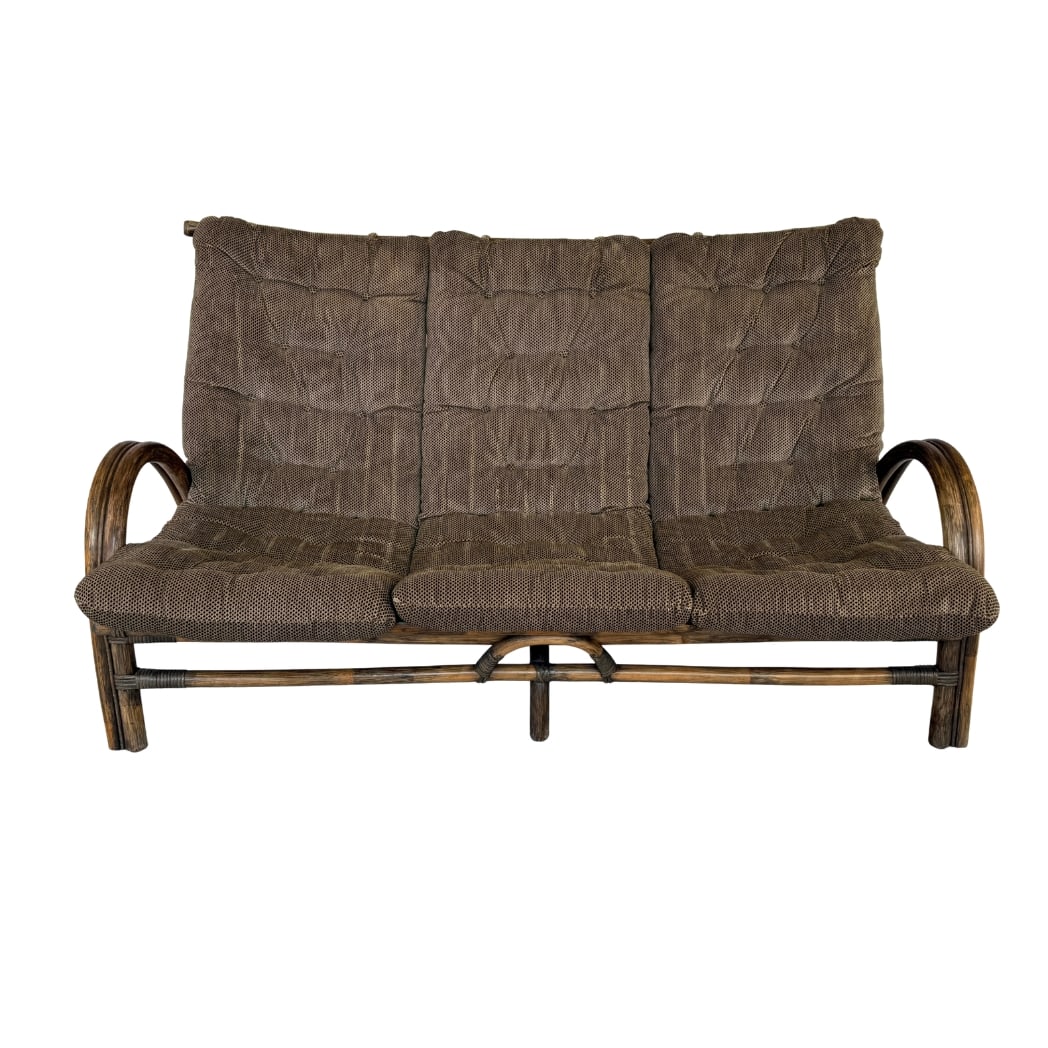 BAMBOO 3-SEATER SOFA MANNER OF ROHE NOORDWOLDE (1 of 13)
