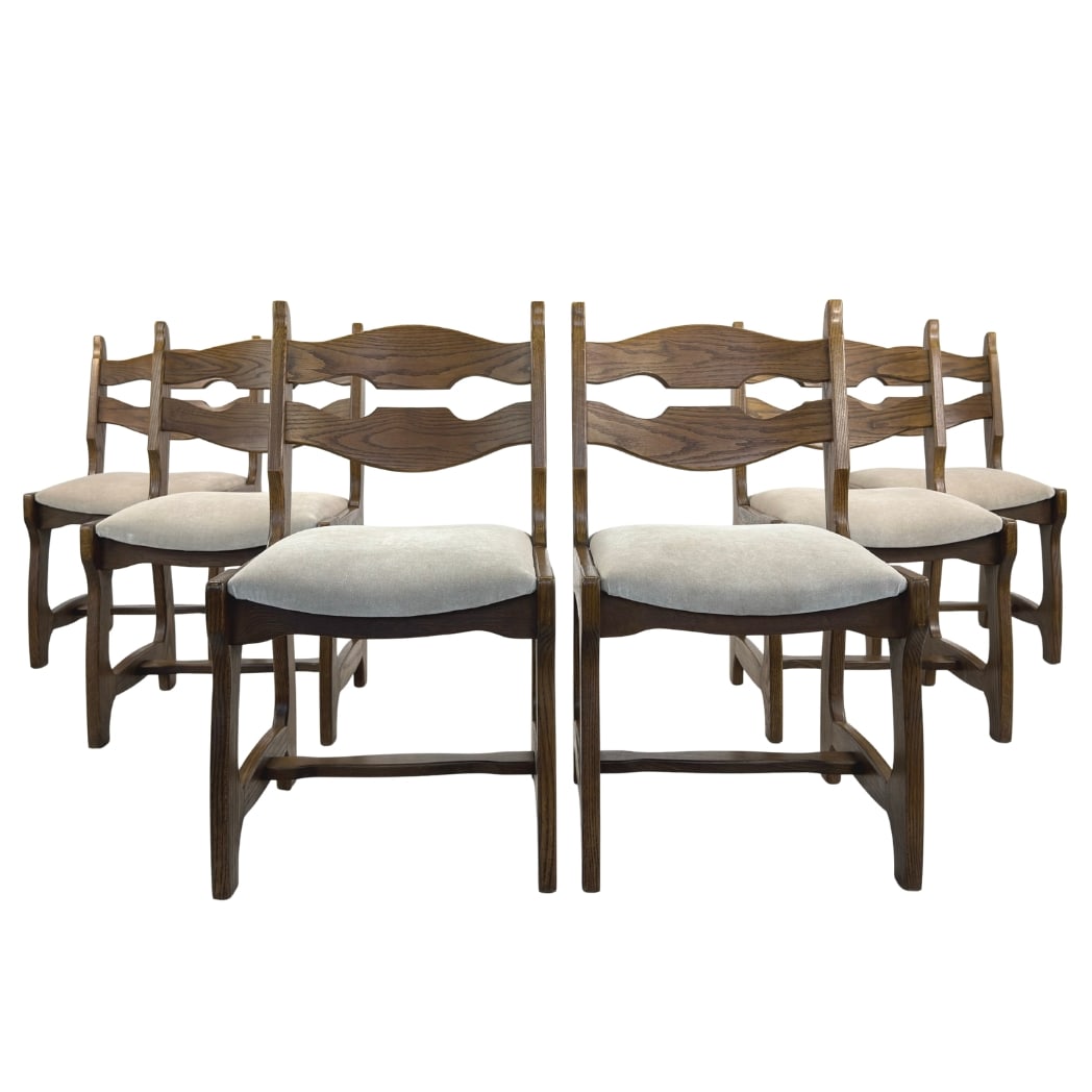(6) BRUTALIST RAZOR DINING CHAIRS, 1960s (1 of 12)