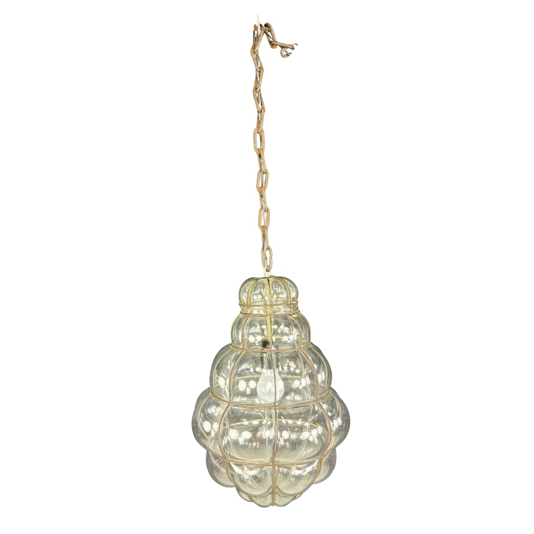 VINTAGE BLOWN GLASS PENDANT LIGHT (1 of 9)