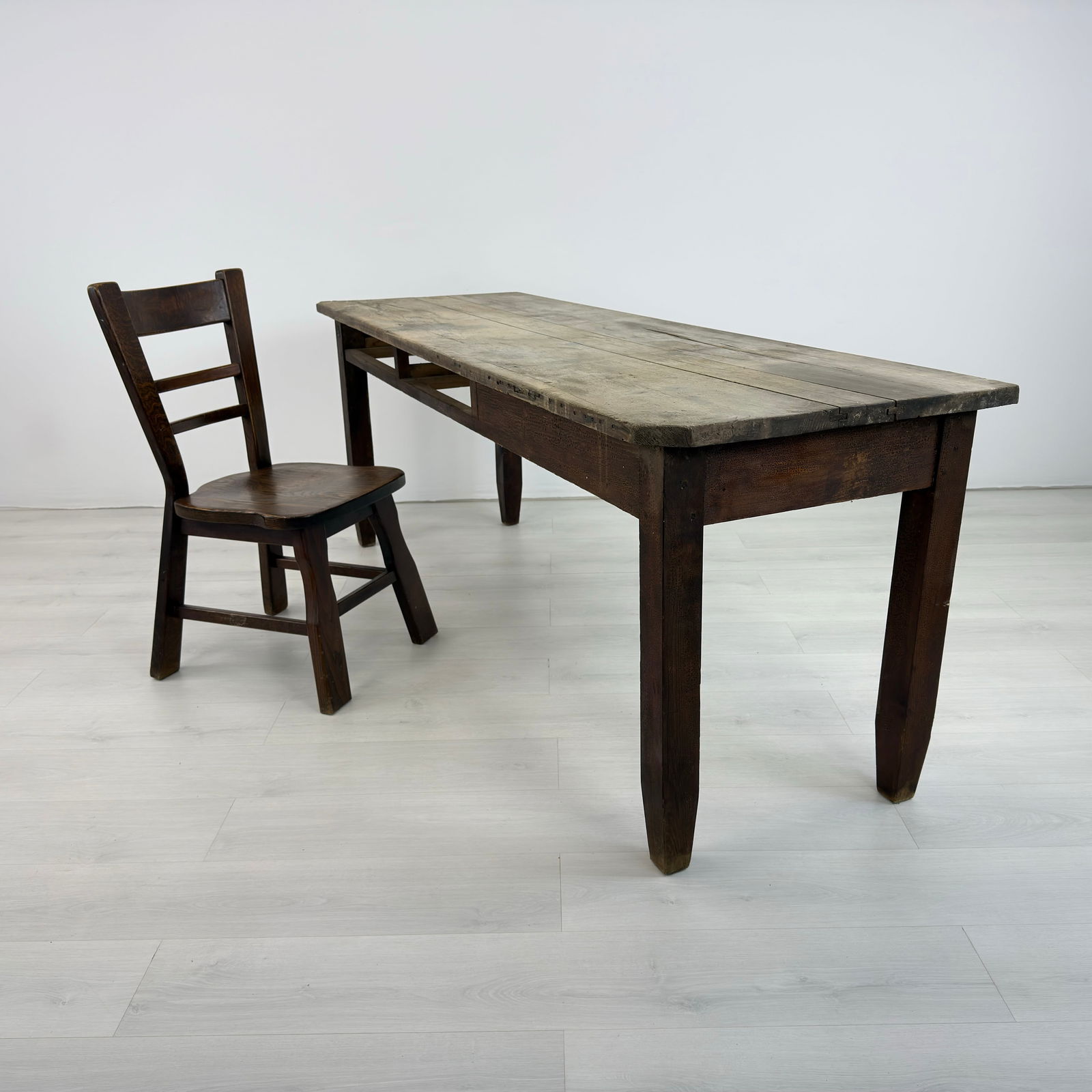 ANTIQUE PINE WORK TABLE - 13