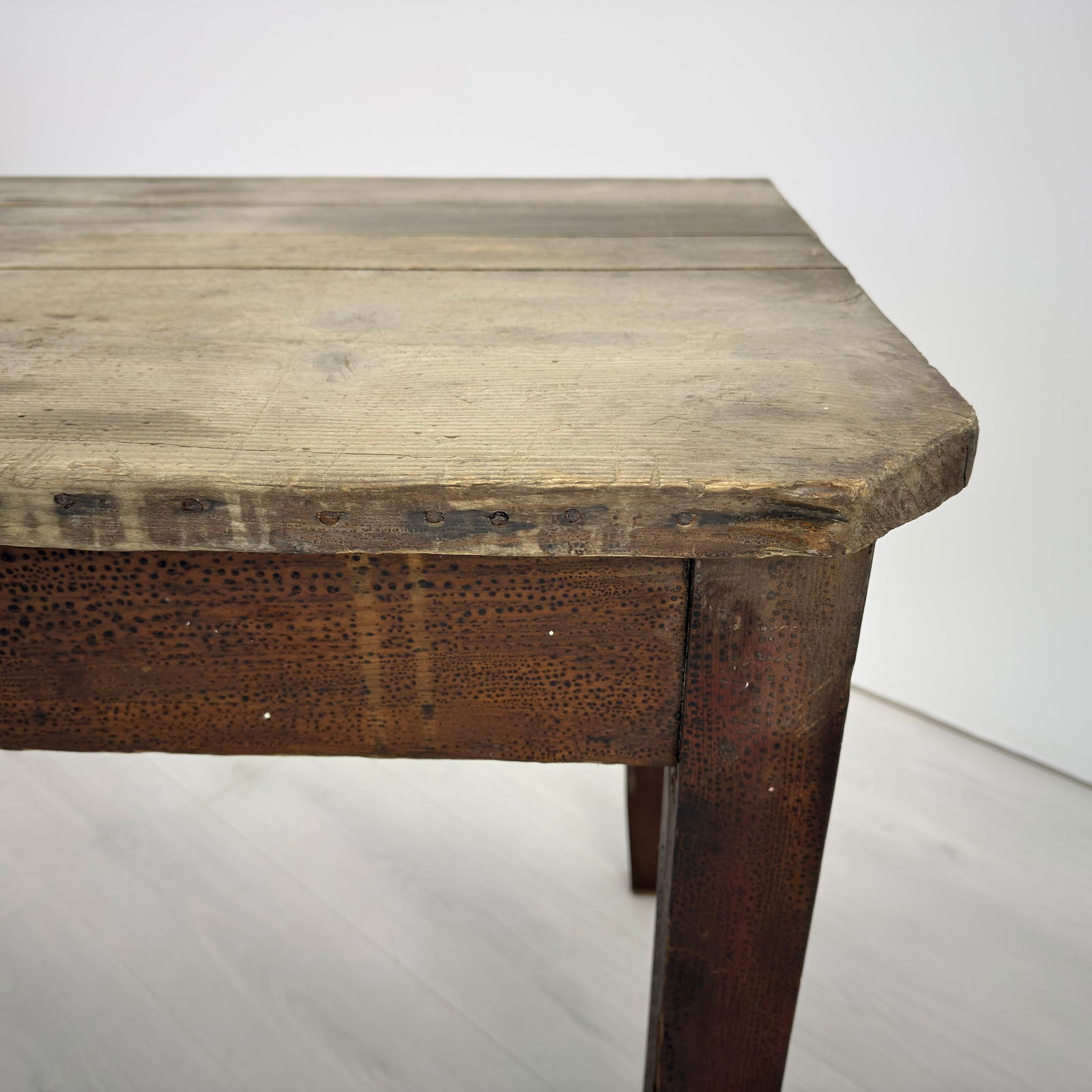 ANTIQUE PINE WORK TABLE - 9