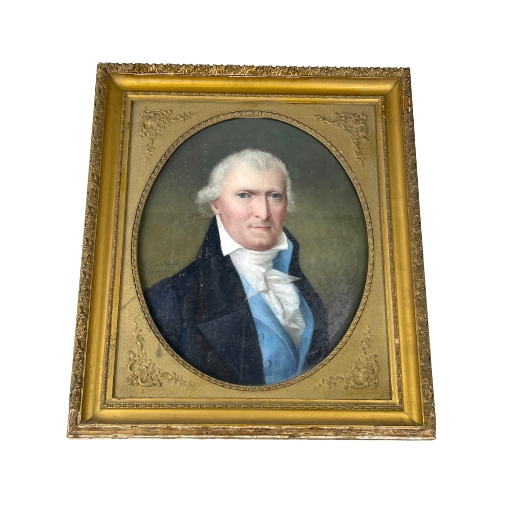 "MRS LAURENT RAMBAL" OIL ON BOARD, 1914: Dimensions: H 33” x W 28.5”. Mrs Laurent Rambal framed oil on board.