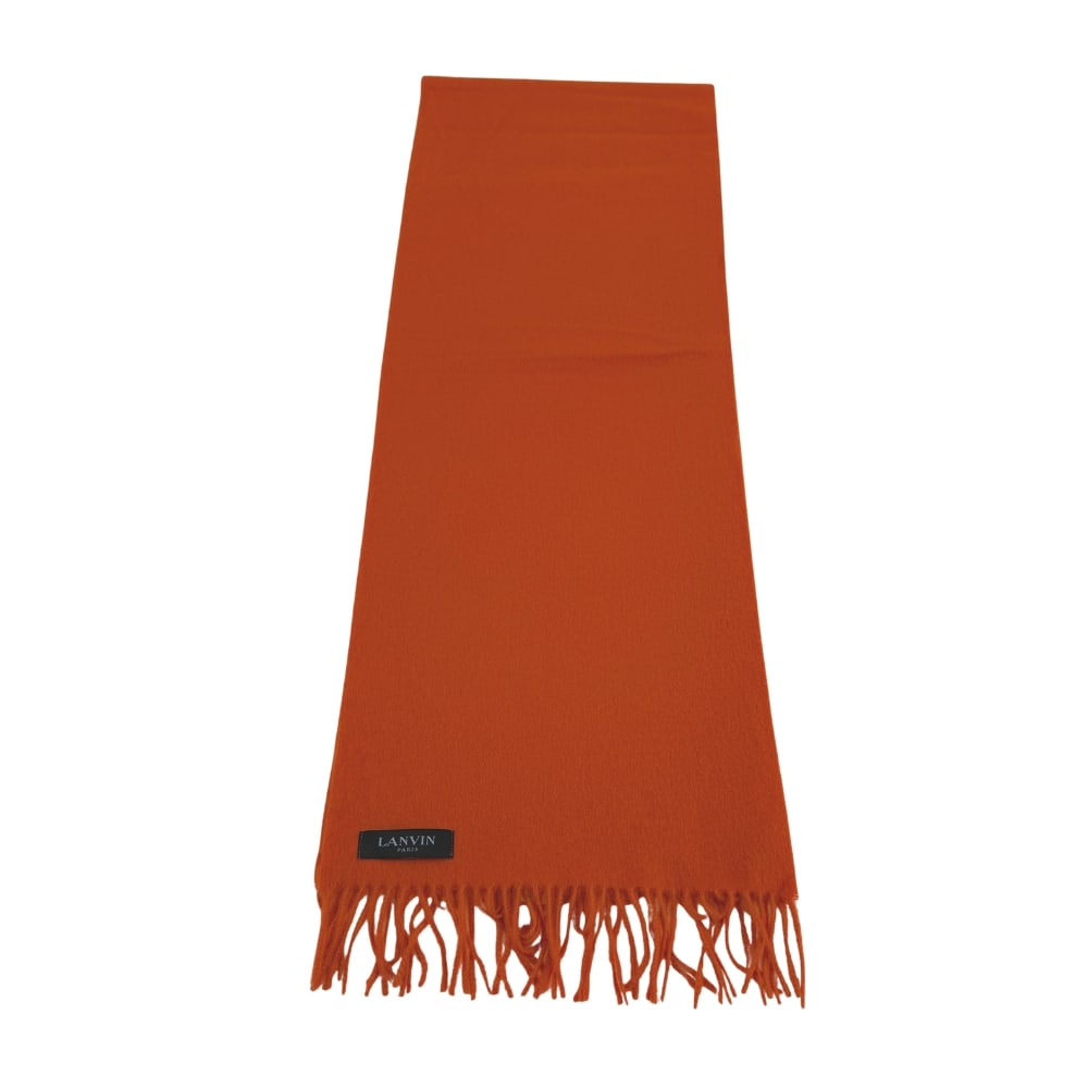 VINTAGE LANVIN SCARF: Dimensions: H 64.5” x W 12”. Vintage Lanvin scarf in orange color.