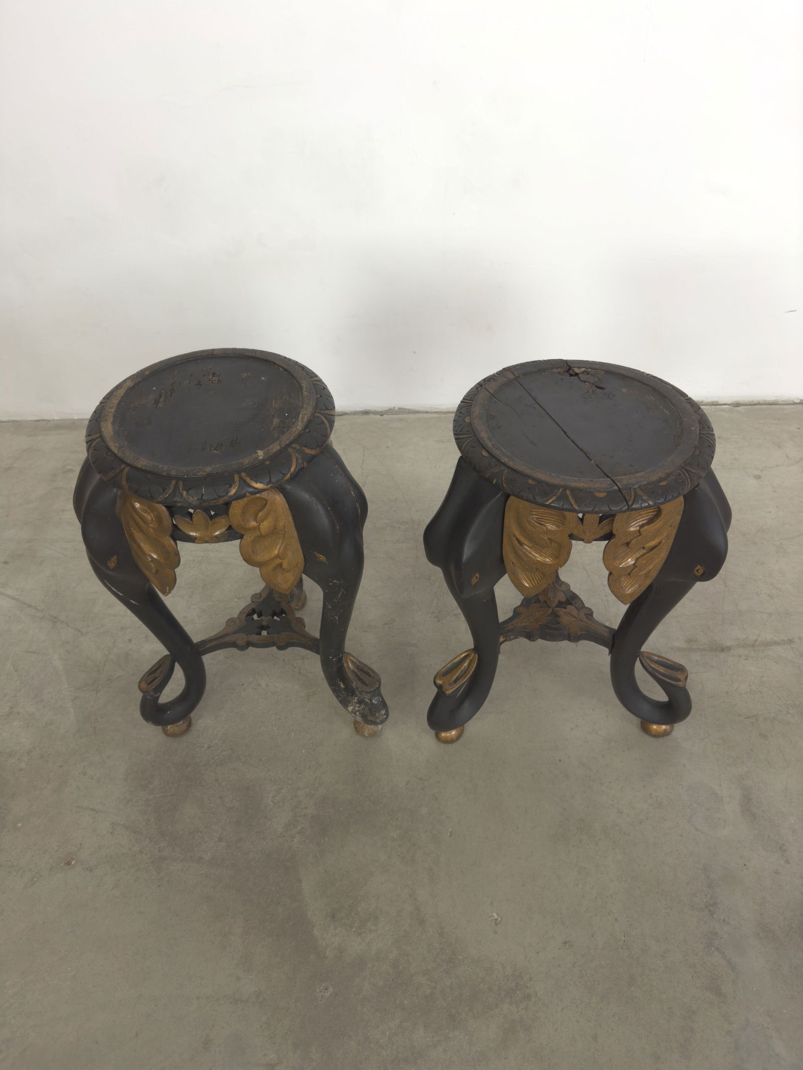 EBONIZED ELEPHANT HEAD SIDE TABLES, A PAIR - 3