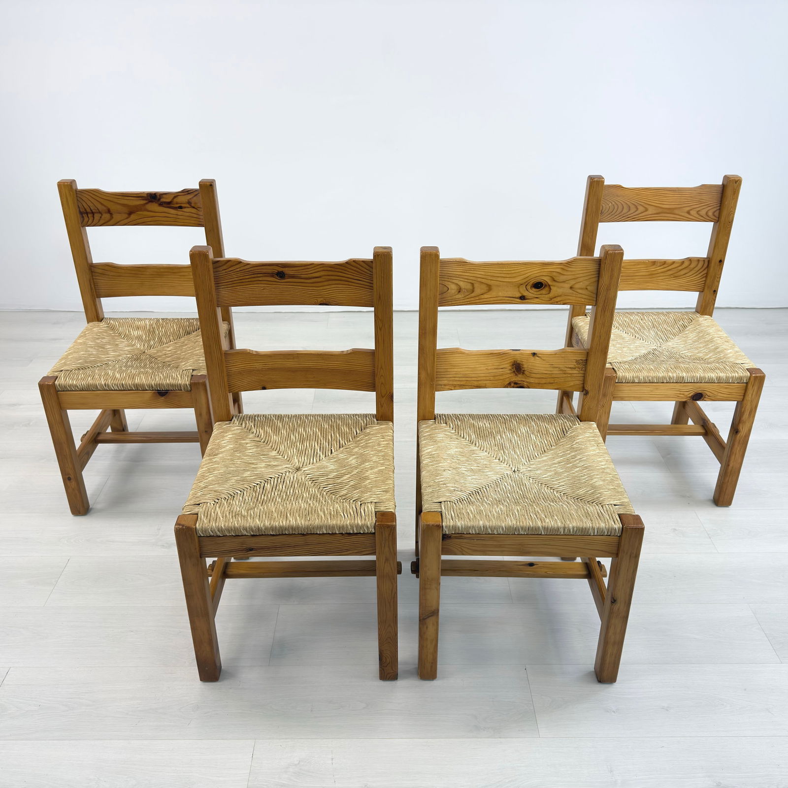(4) SCANDINAVIAN PINE DINING CHAIRS - 4