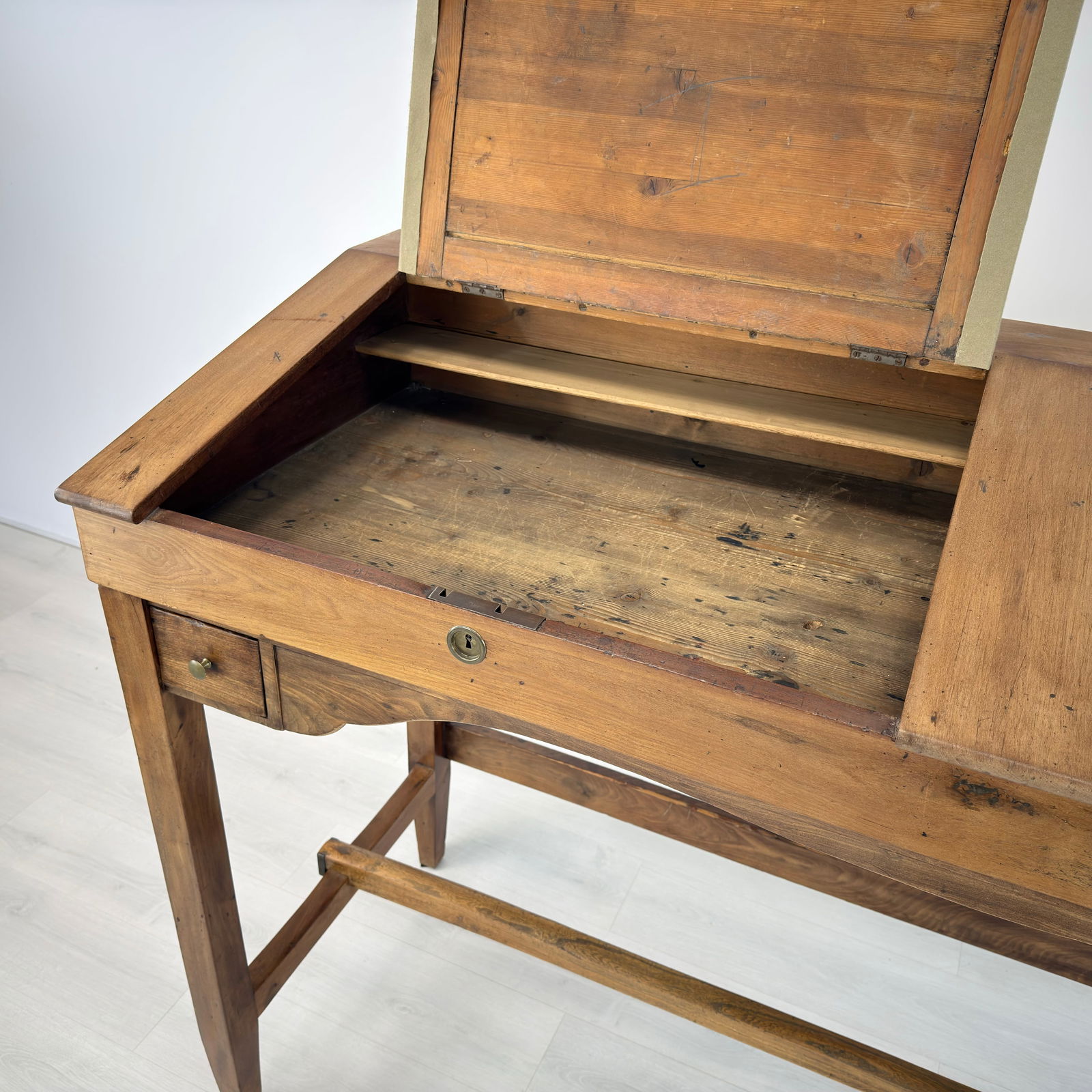 ANTIQUE ARCHITECT DESK WITH STOOL - 10