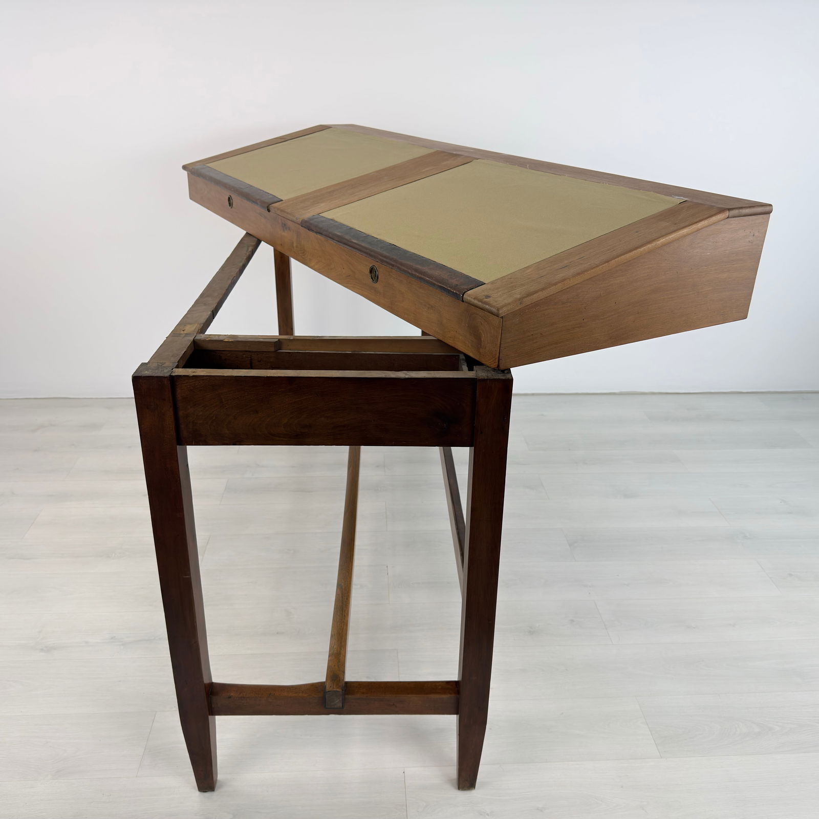 ANTIQUE ARCHITECT DESK WITH STOOL - 8