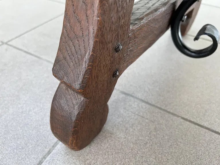 SPANISH BRUTALIST OAK COFFEE TABLE - 10