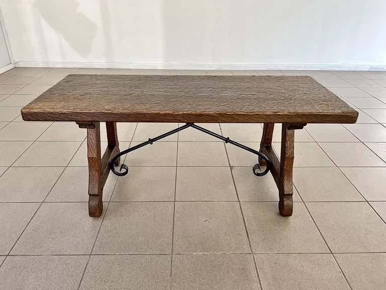 SPANISH BRUTALIST OAK COFFEE TABLE - 3
