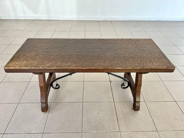 SPANISH BRUTALIST OAK COFFEE TABLE - 4