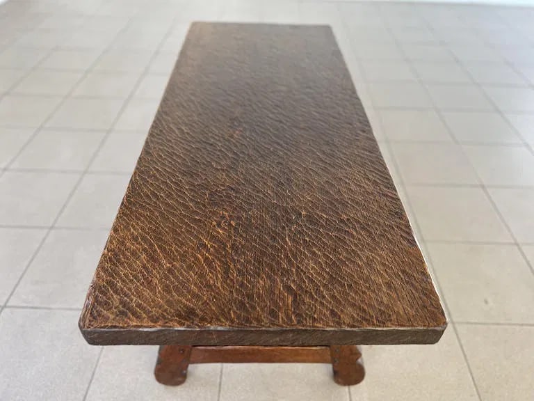 SPANISH BRUTALIST OAK COFFEE TABLE - 5