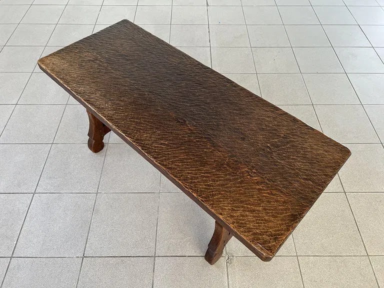 SPANISH BRUTALIST OAK COFFEE TABLE - 6