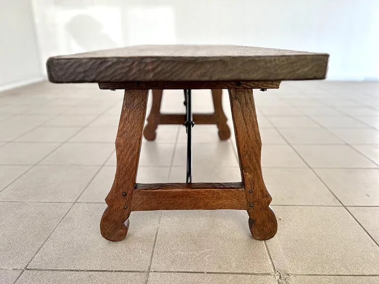 SPANISH BRUTALIST OAK COFFEE TABLE - 7