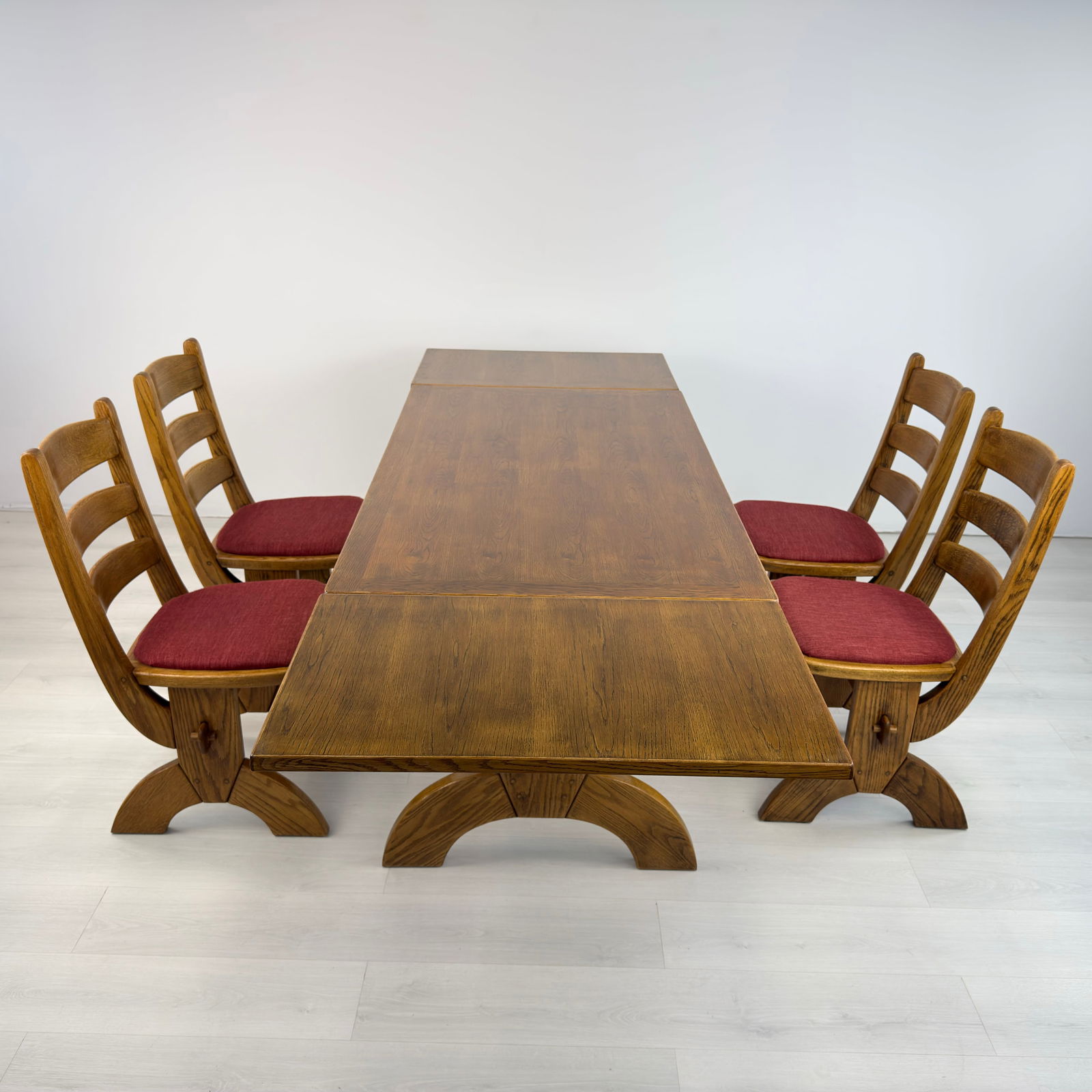DUTCH BRUTALIST EXTENDABLE DINING TABLE - 12