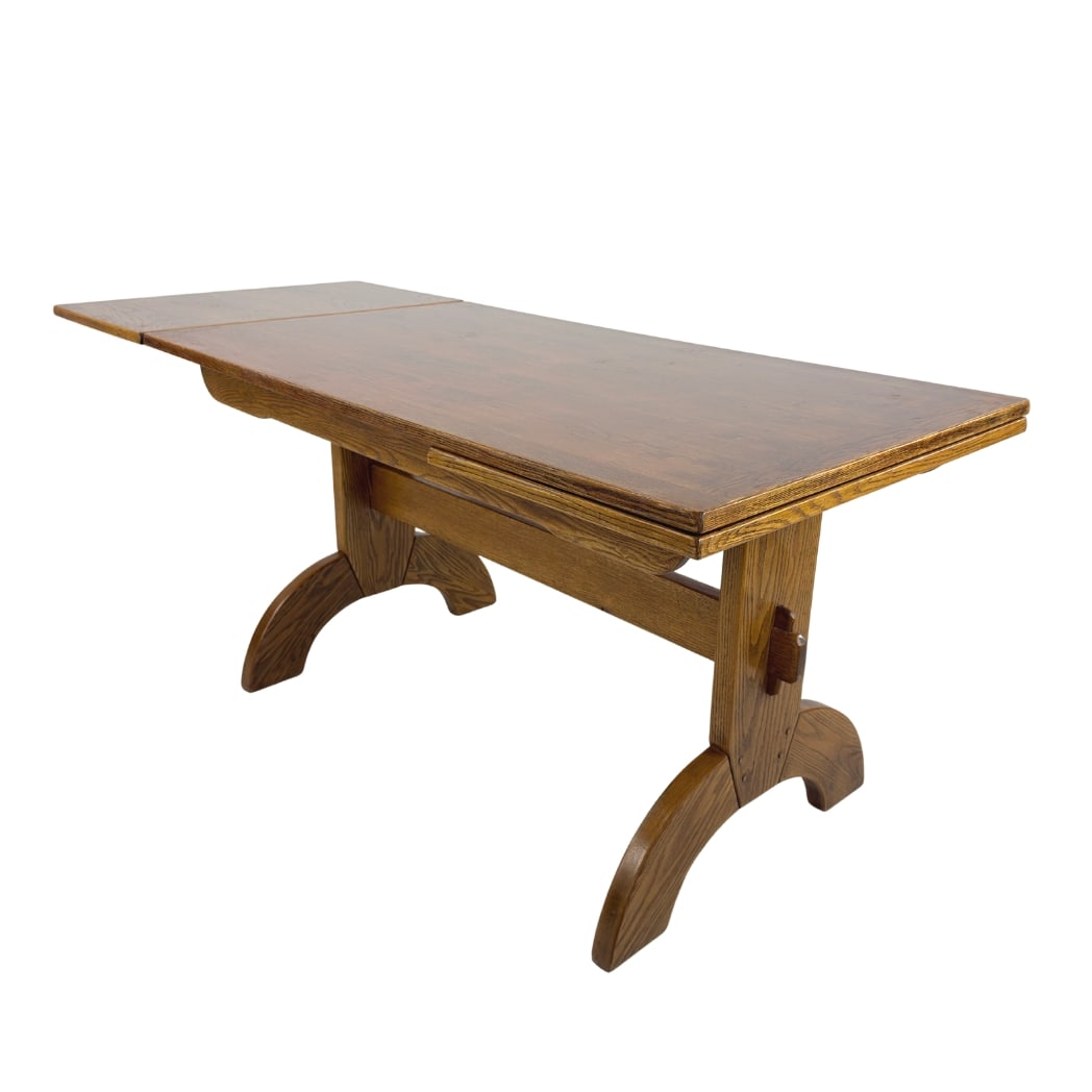 DUTCH BRUTALIST EXTENDABLE DINING TABLE - 6
