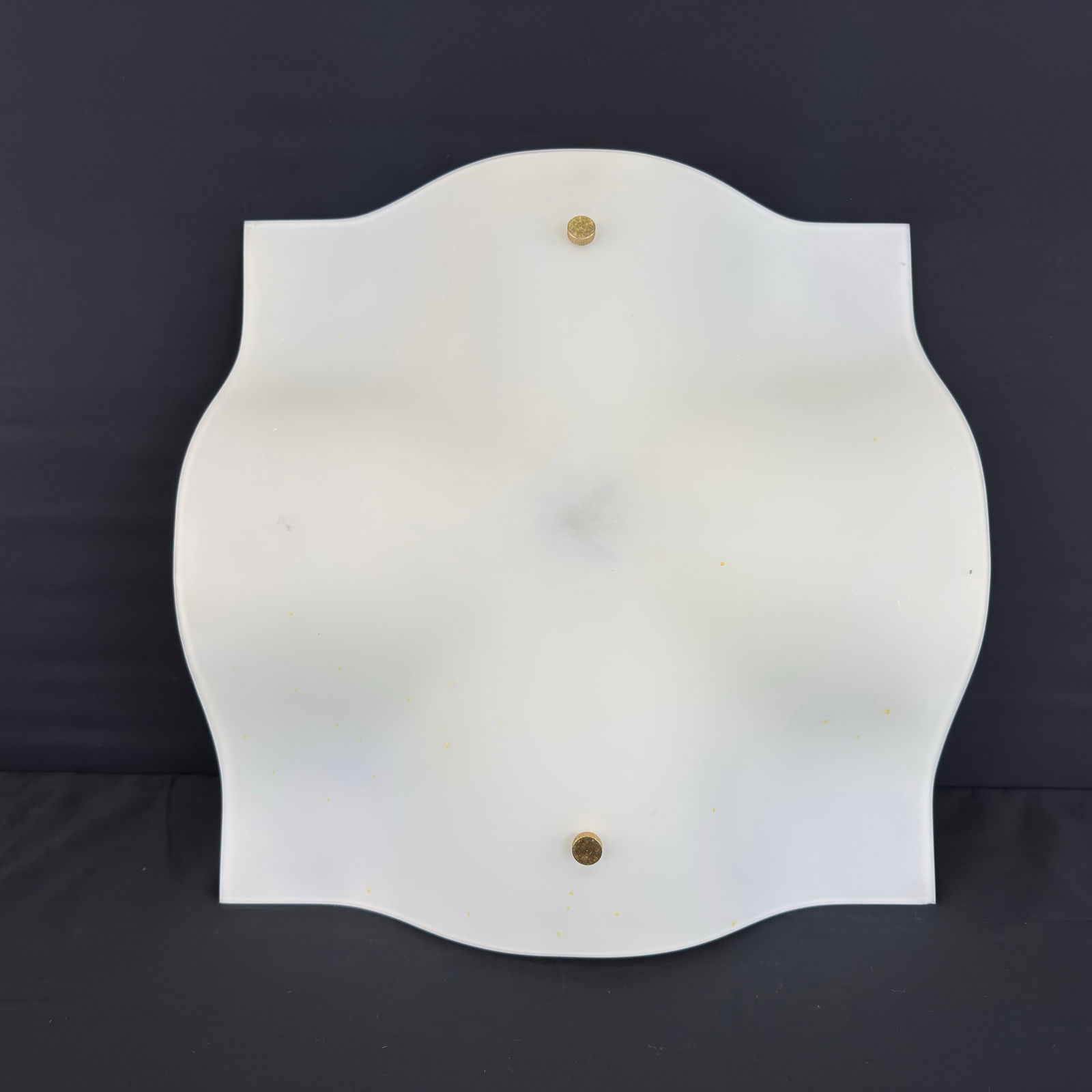 FOSCARINI WALL LAMP: Dimensions: W 17.3” x D 5”. Italian wall lamp Manta Piccolla by Foscarini with satin glass diffuser with metal support.