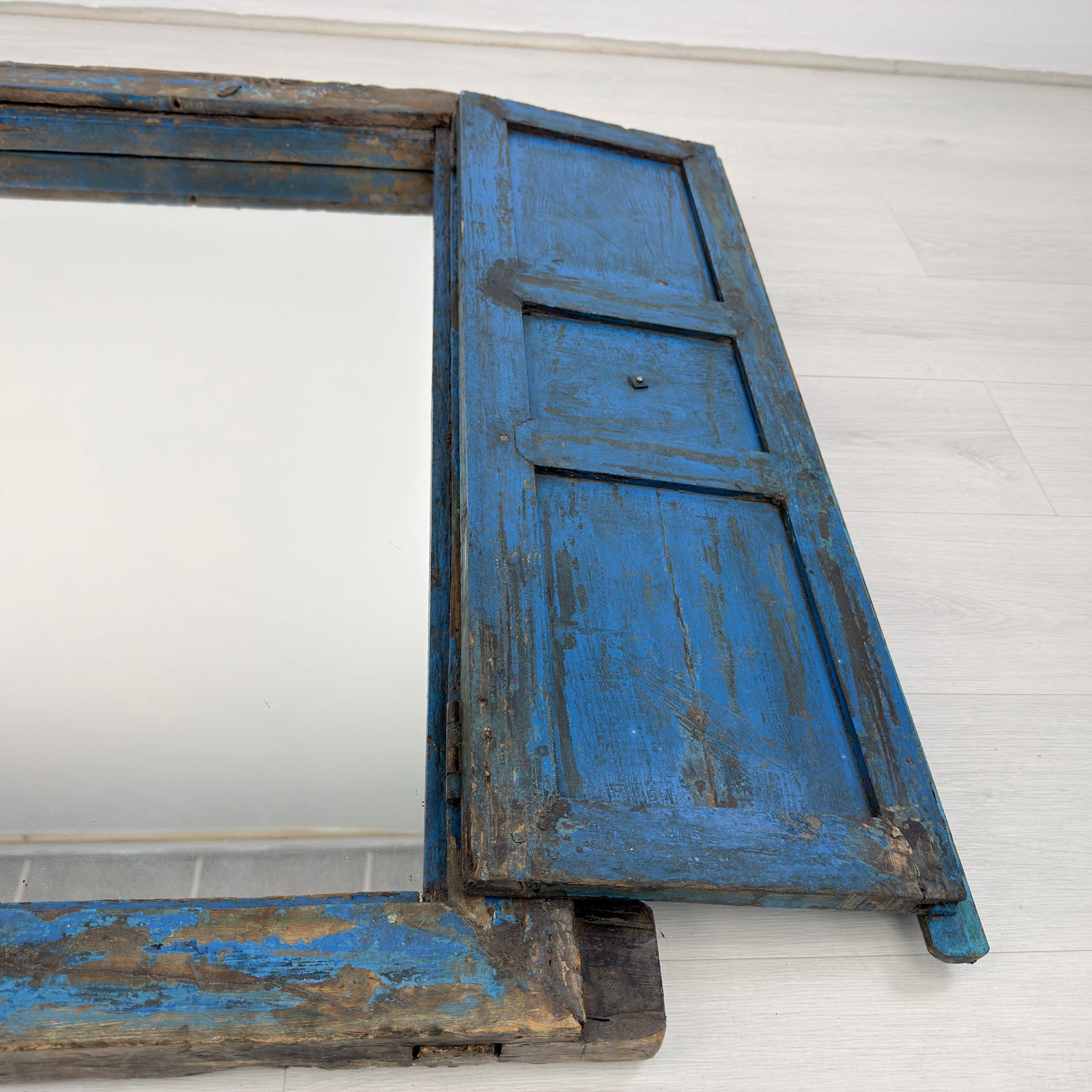 ANTIQUE WINDOW FRAME MIRROR - 7