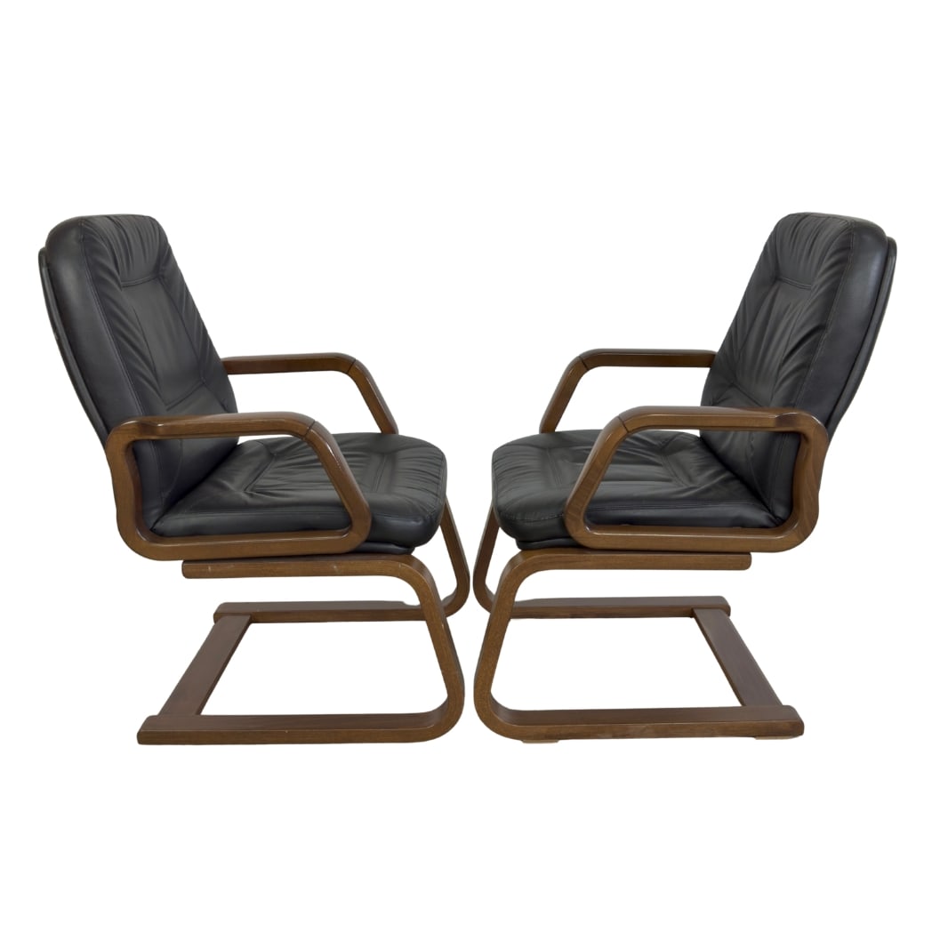 DANISH LEATHER LOUNGE CHAIRS, A PAIR (1 of 11)