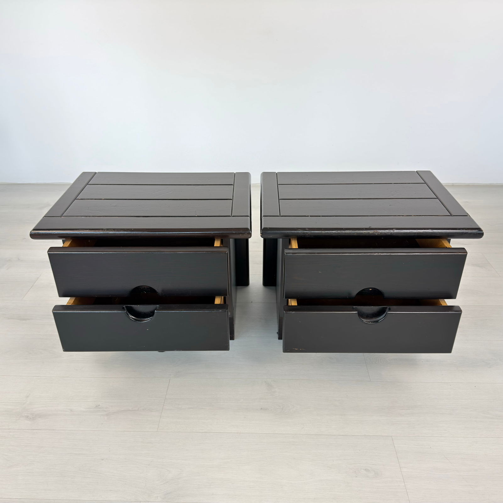 BRUTALIST BEDSIDE TABLES, A PAIR - 5