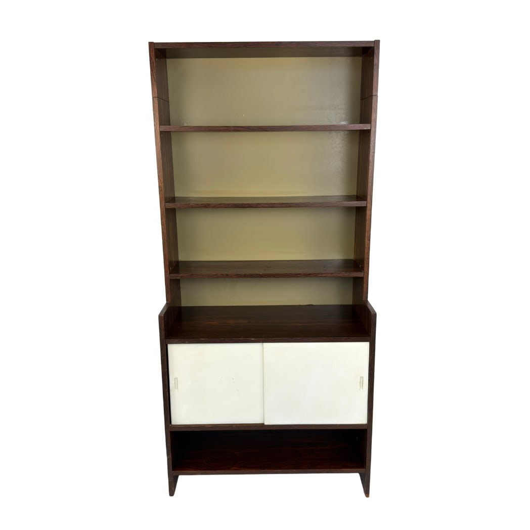 POUL CADOVIUS CABINET, 1960s: Dimensions: H 71.5” x W 33” x D 16”. Vintage cabinet designed by Poul Cadovius for KLM with cupboard with 2 sliding doors and 5 shelves.