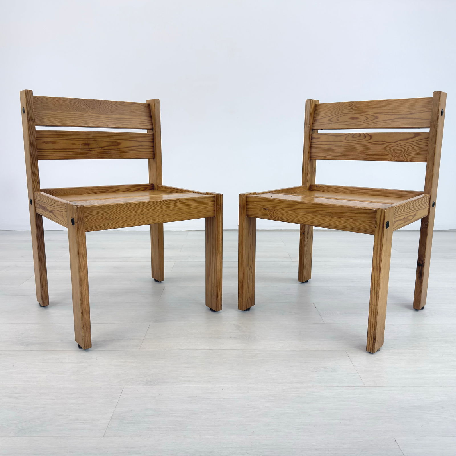 SWEDISH PINE DINING CHAIRS, A PAIR - 3