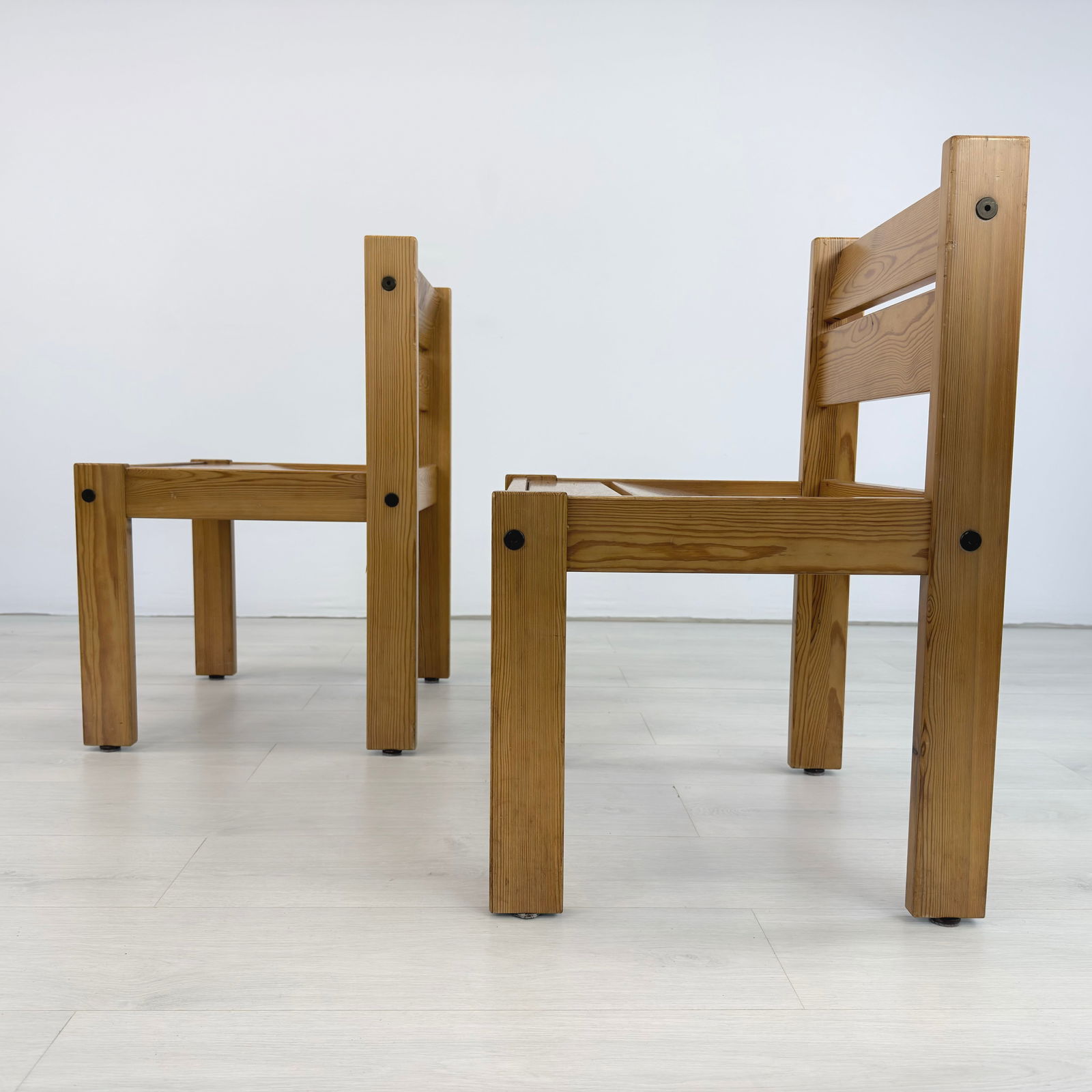 SWEDISH PINE DINING CHAIRS, A PAIR - 5