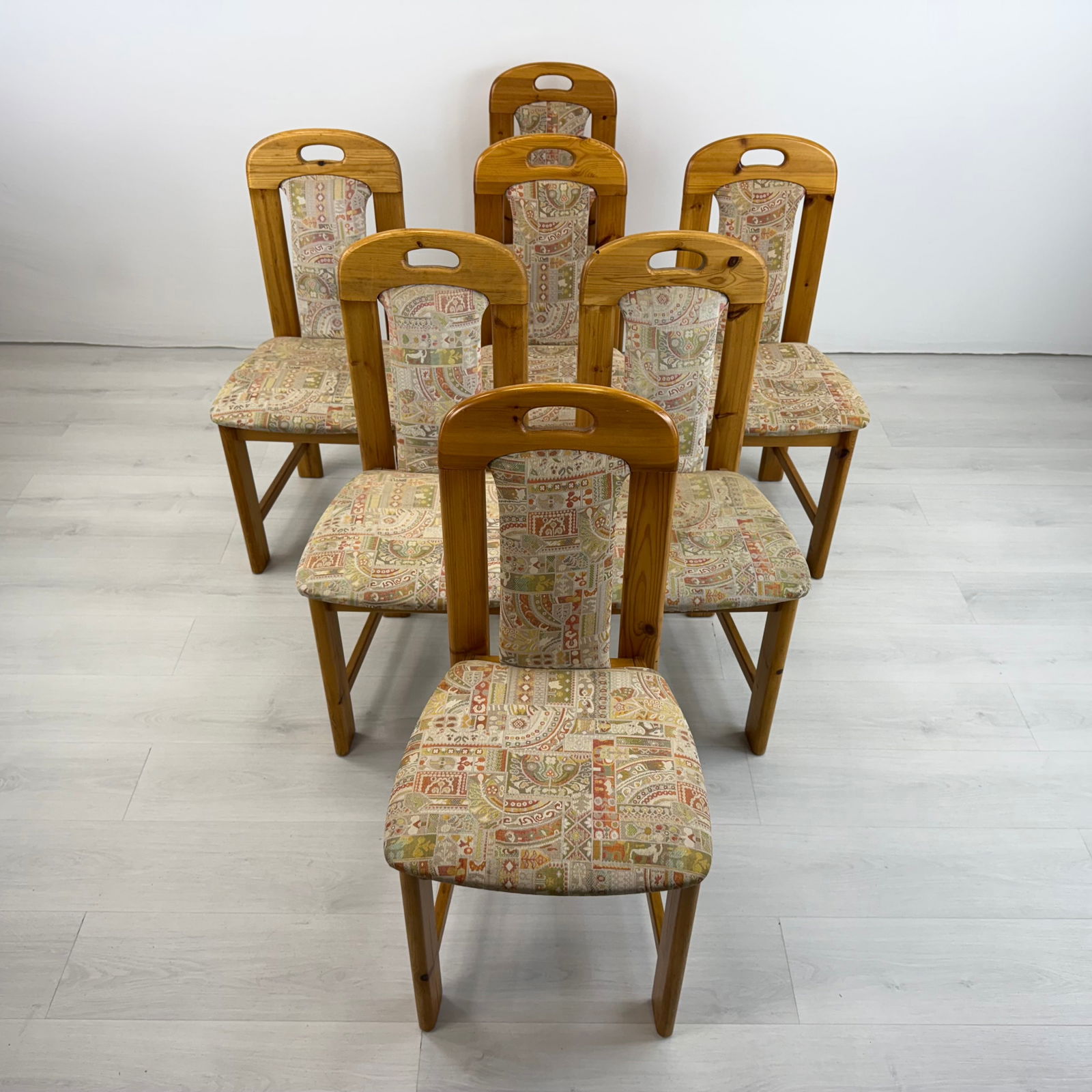 (7) SCANDINAVIAN PINE DINING CHAIRS - 3