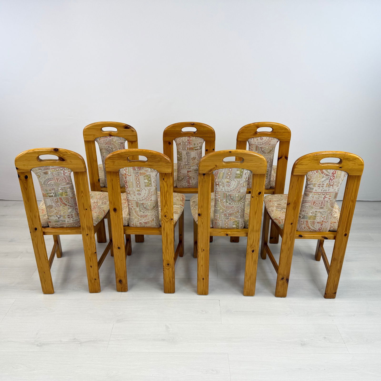 (7) SCANDINAVIAN PINE DINING CHAIRS - 4