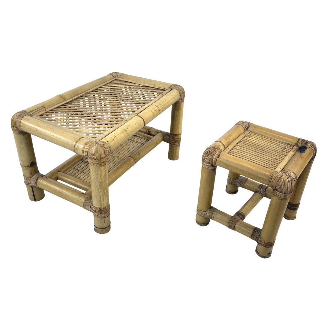 ITALIAN BAMBOO COFFEE TABLES, A PAIR (1 of 18)