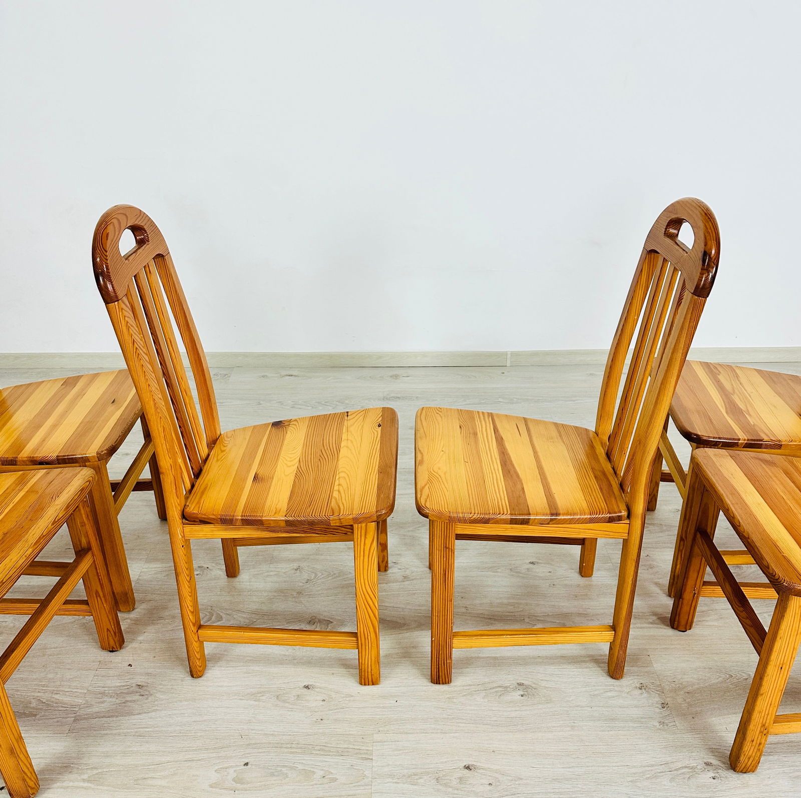 (6) SCANDINAVIAN PINE DINING CHAIRS - 2
