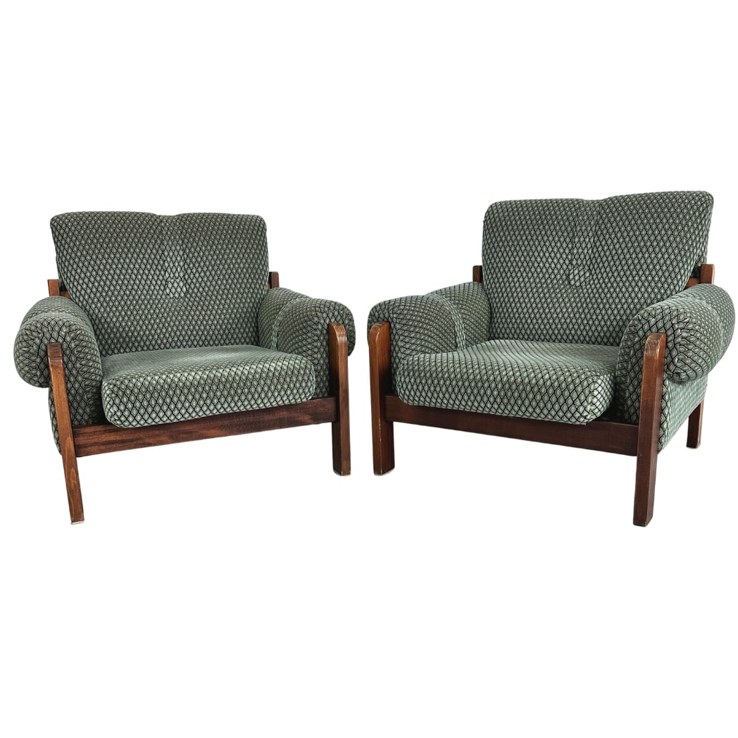 DANISH LOUNGE CHAIRS, A PAIR (1 of 8)