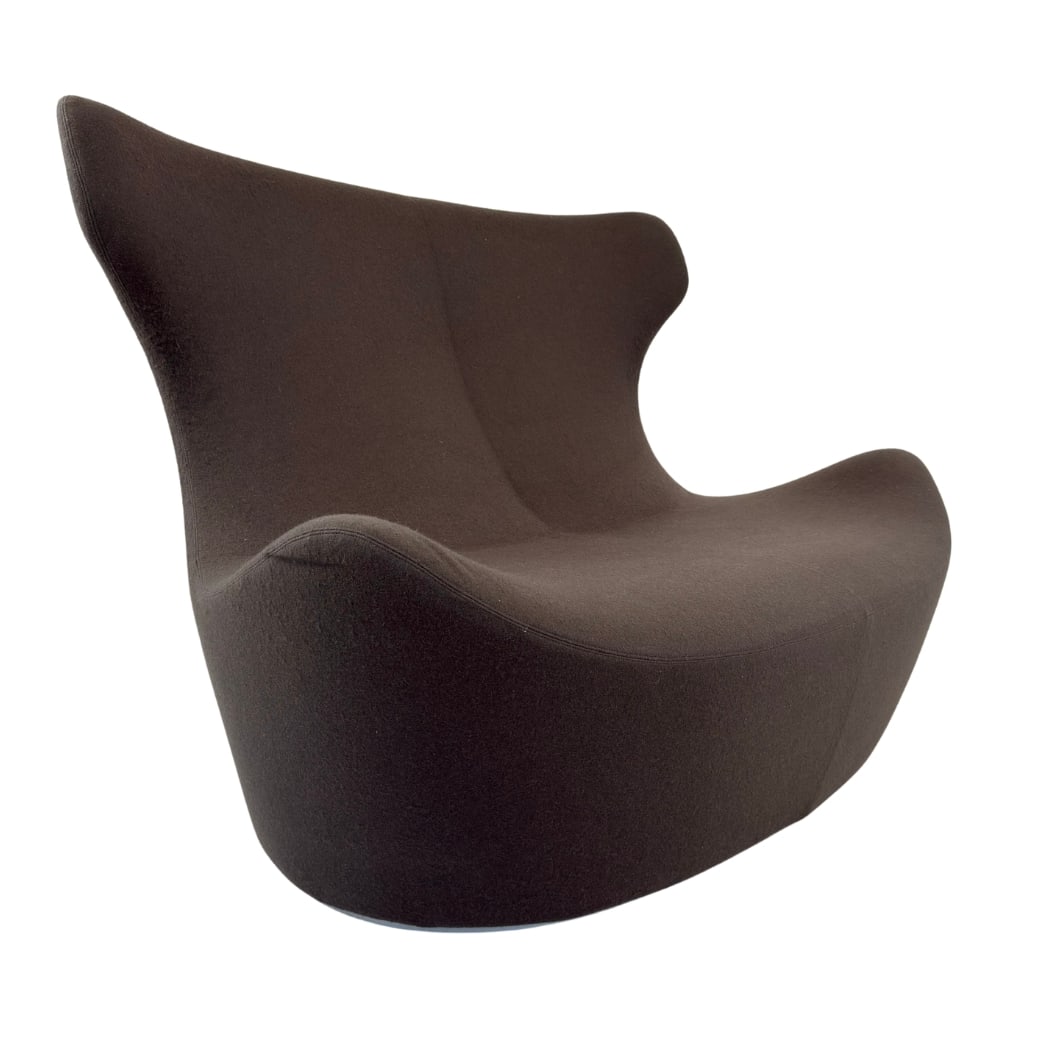 NAOTO FUKASAWA B&B ITALIA LOVESEAT SOFA: Dimensions: H 38.5” x W 56.5” x D 35” x SH 17". Loveseat sofa model “Papilio” designed by Naoto Fukasawa for B&B Italia in the 2000s, upholstered in original brown wool