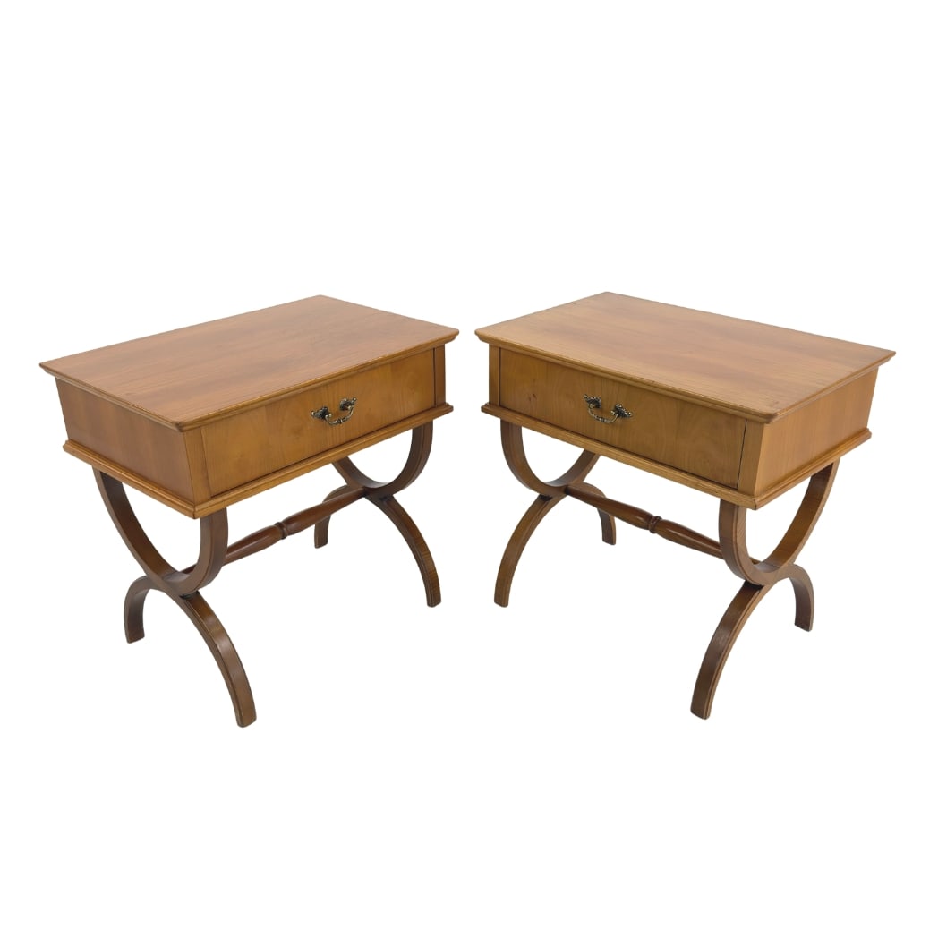 BEDSIDE TABLES DIRECTOIRE STYLE, A PAIR (1 of 10)