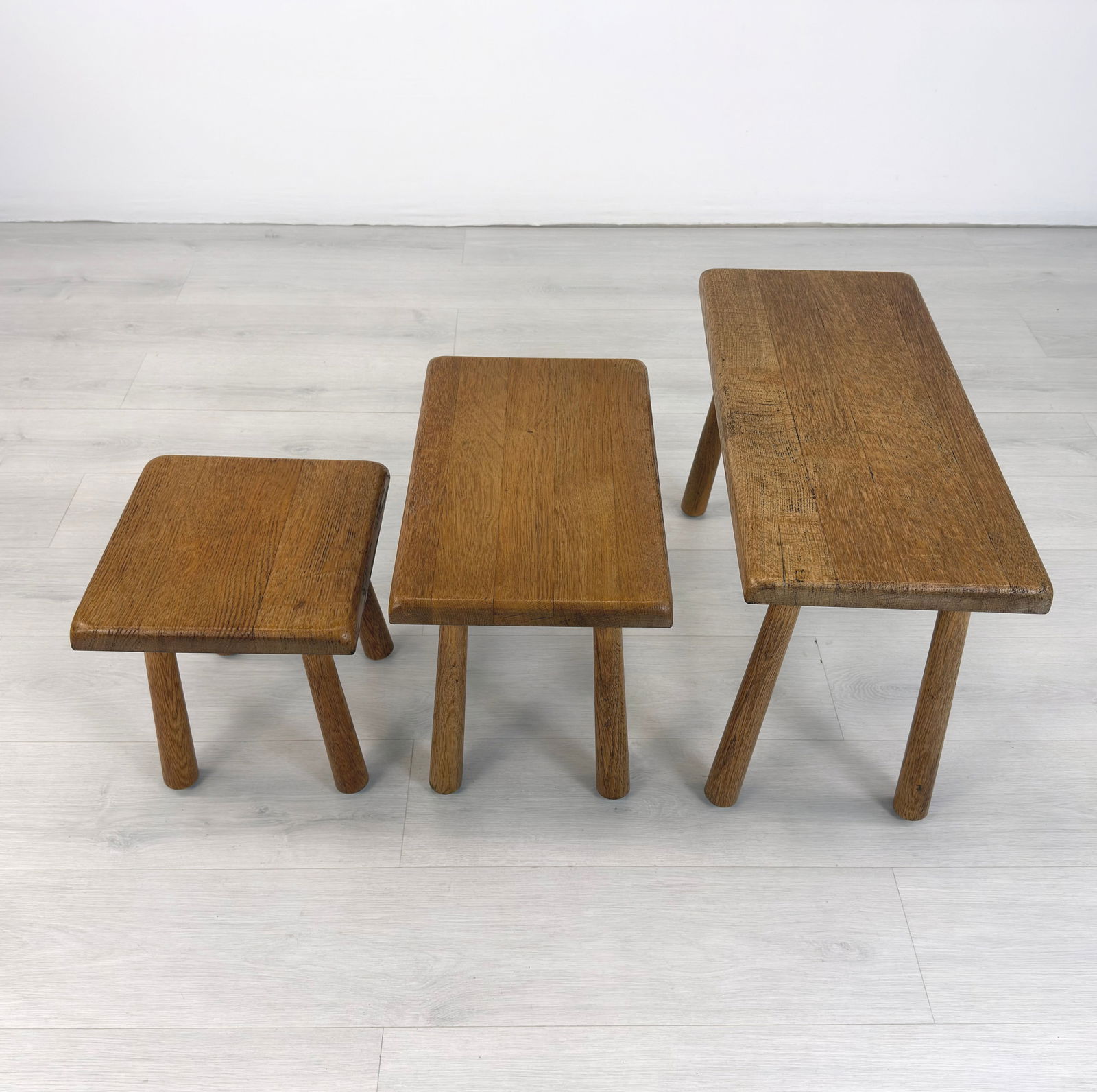 (3) DUTCH BRUTALIST NESTING TABLES - 4