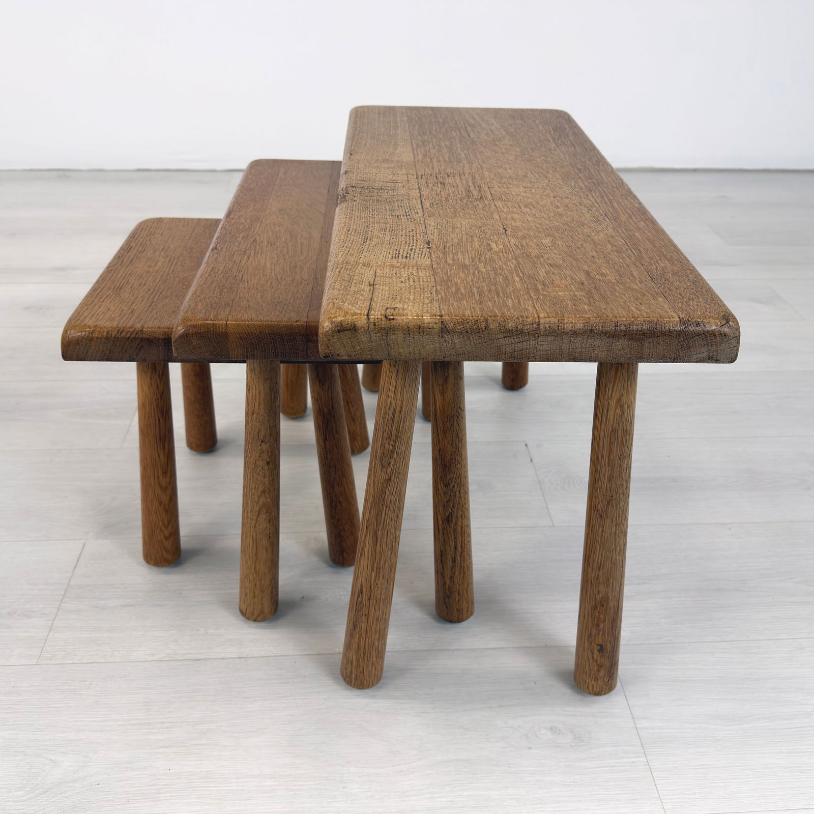 (3) DUTCH BRUTALIST NESTING TABLES - 6