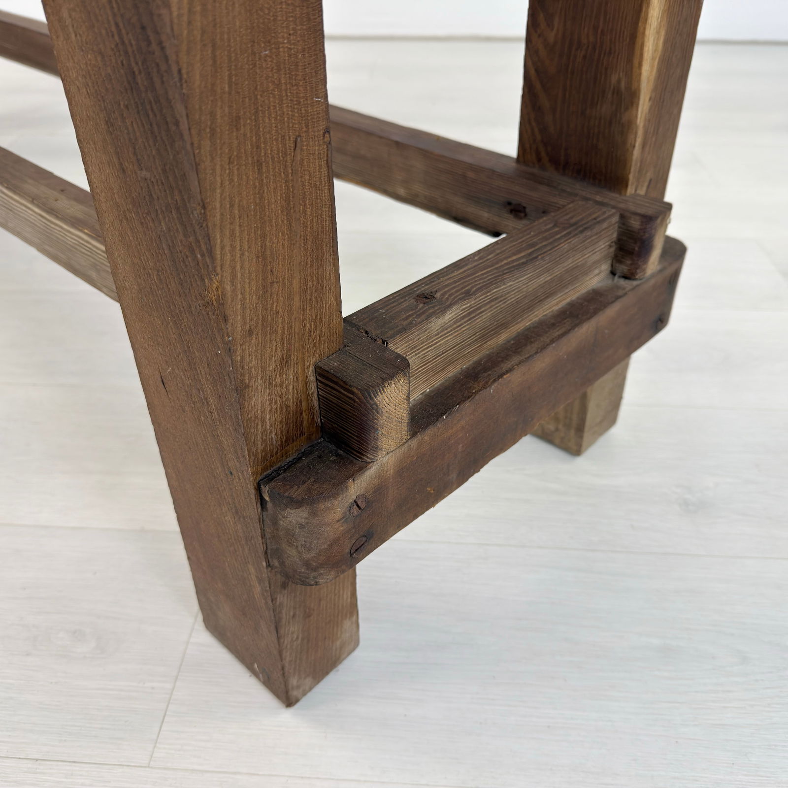 ANTIQUE WORKBENCH CONSOLE TABLE - 12