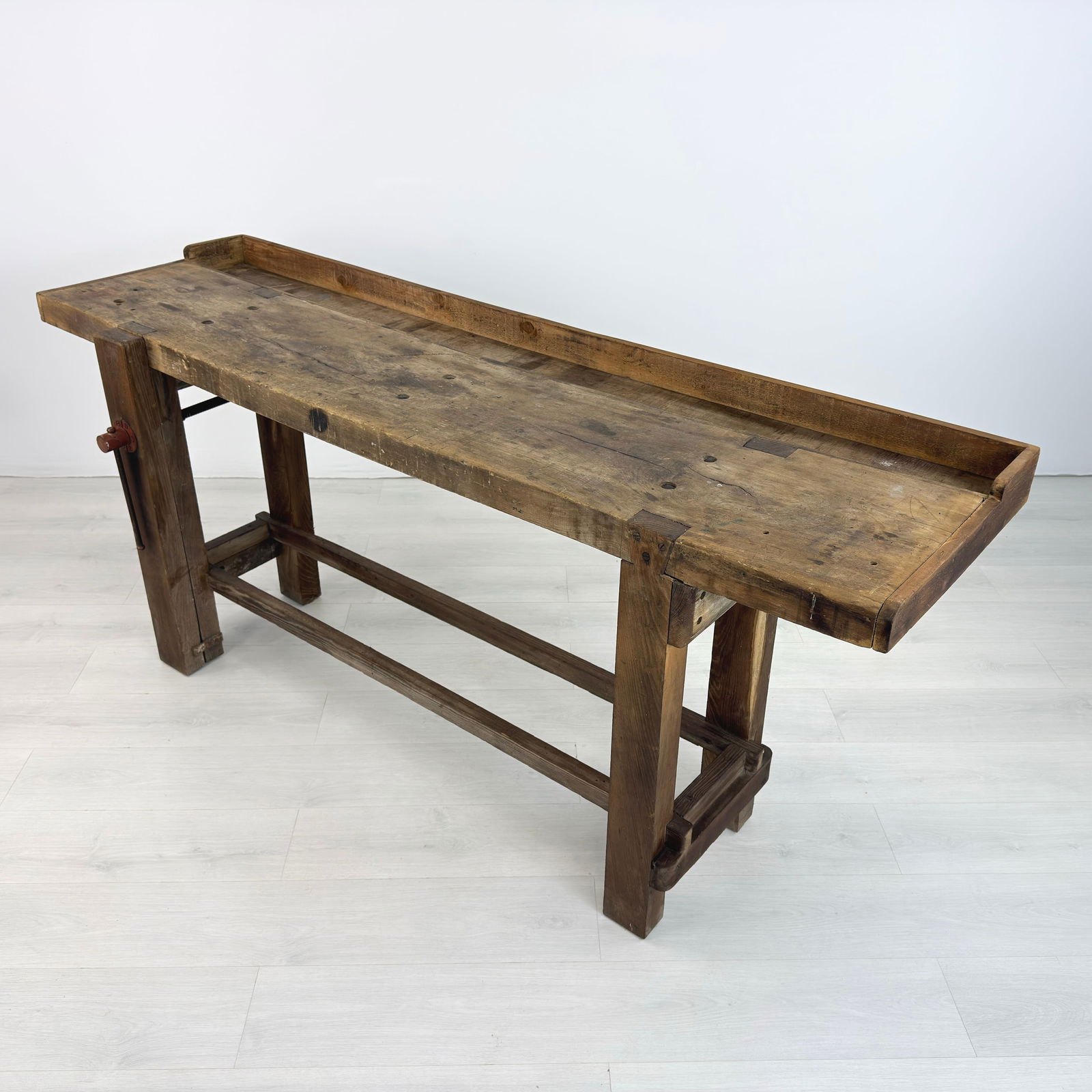 ANTIQUE WORKBENCH CONSOLE TABLE - 2