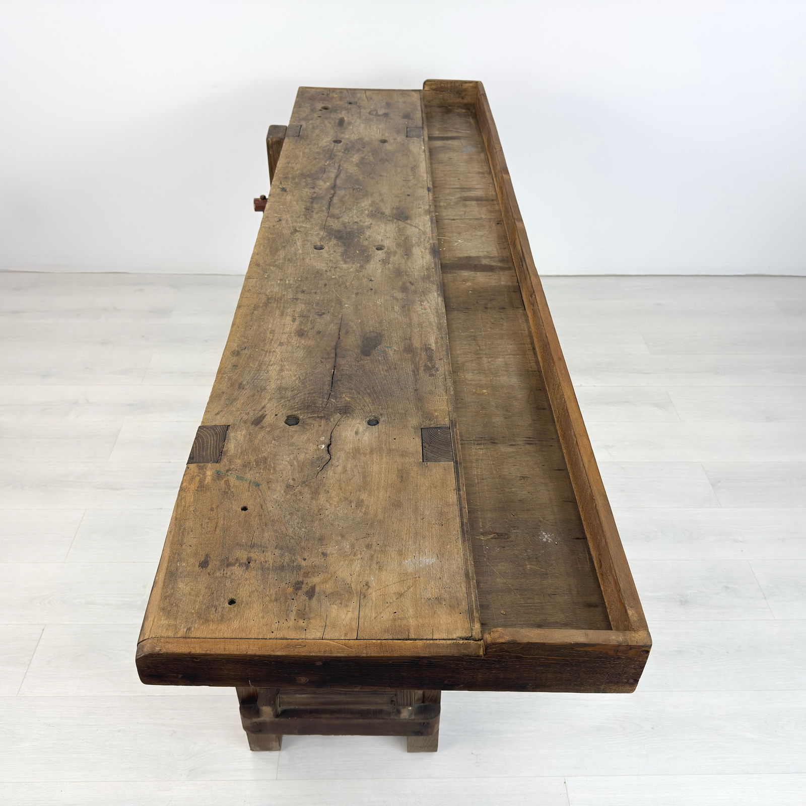 ANTIQUE WORKBENCH CONSOLE TABLE - 4