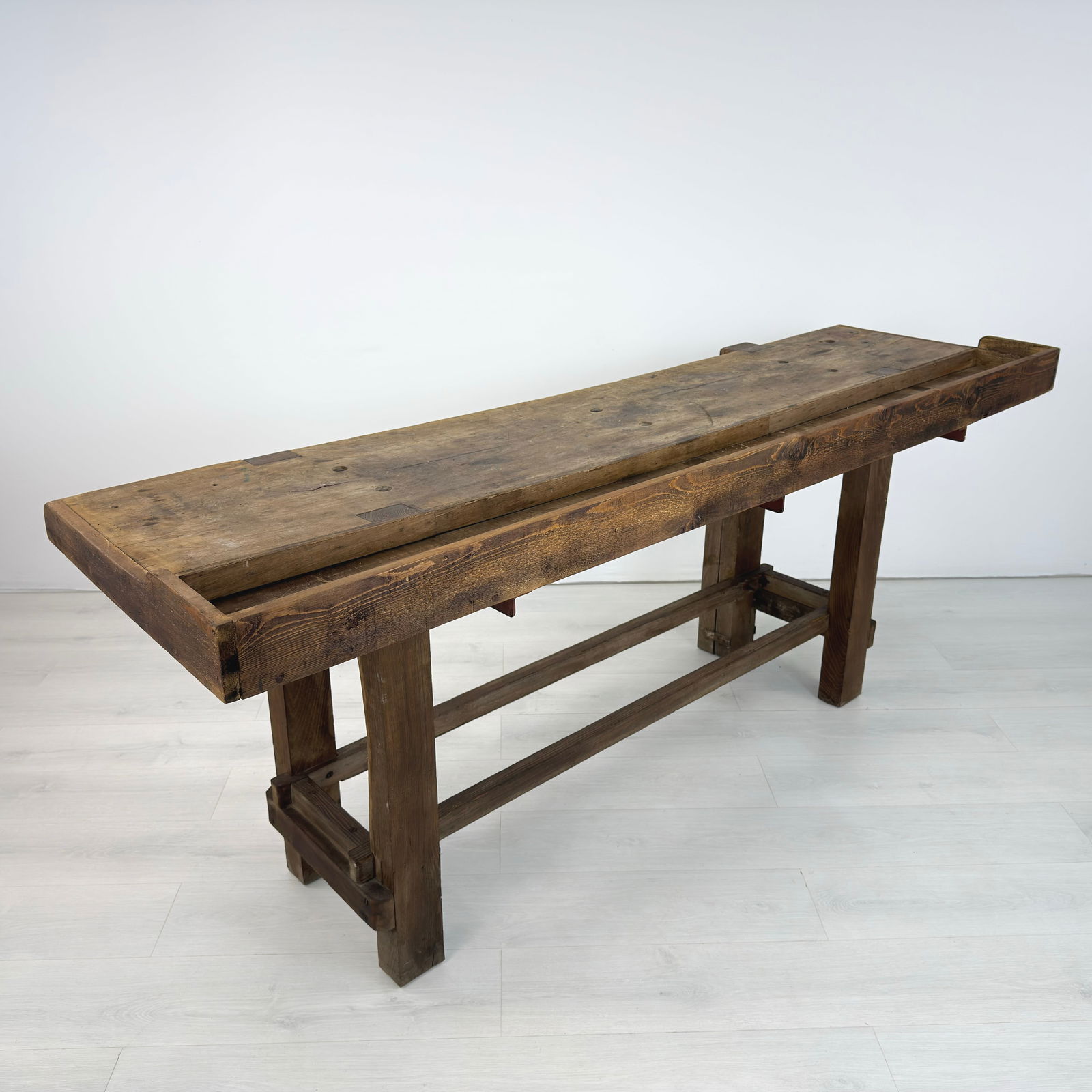 ANTIQUE WORKBENCH CONSOLE TABLE - 6
