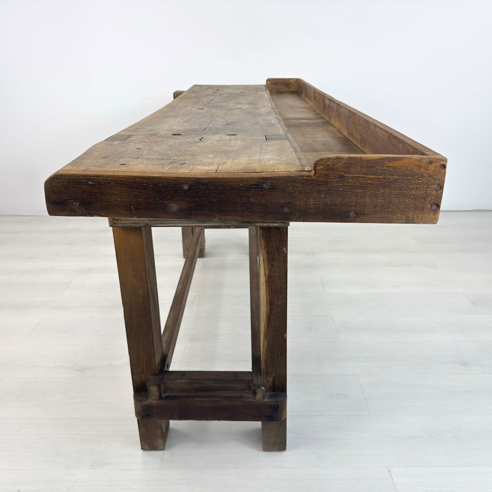 ANTIQUE WORKBENCH CONSOLE TABLE - 7