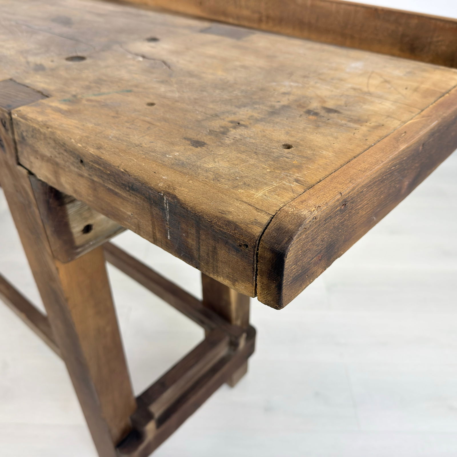 ANTIQUE WORKBENCH CONSOLE TABLE - 8