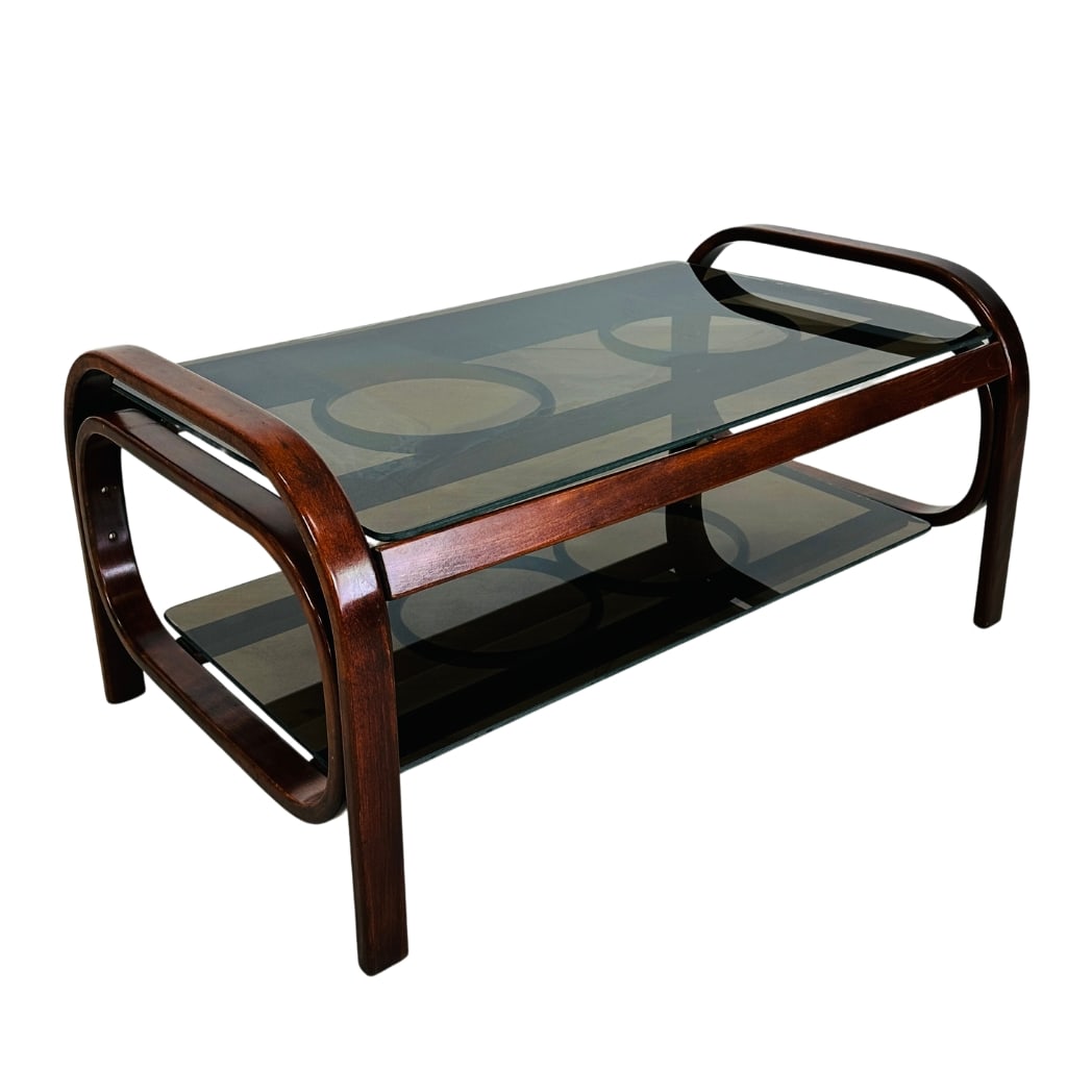 VINTAGE BENTWOOD COFFEE TABLE, 1970s (1 of 7)