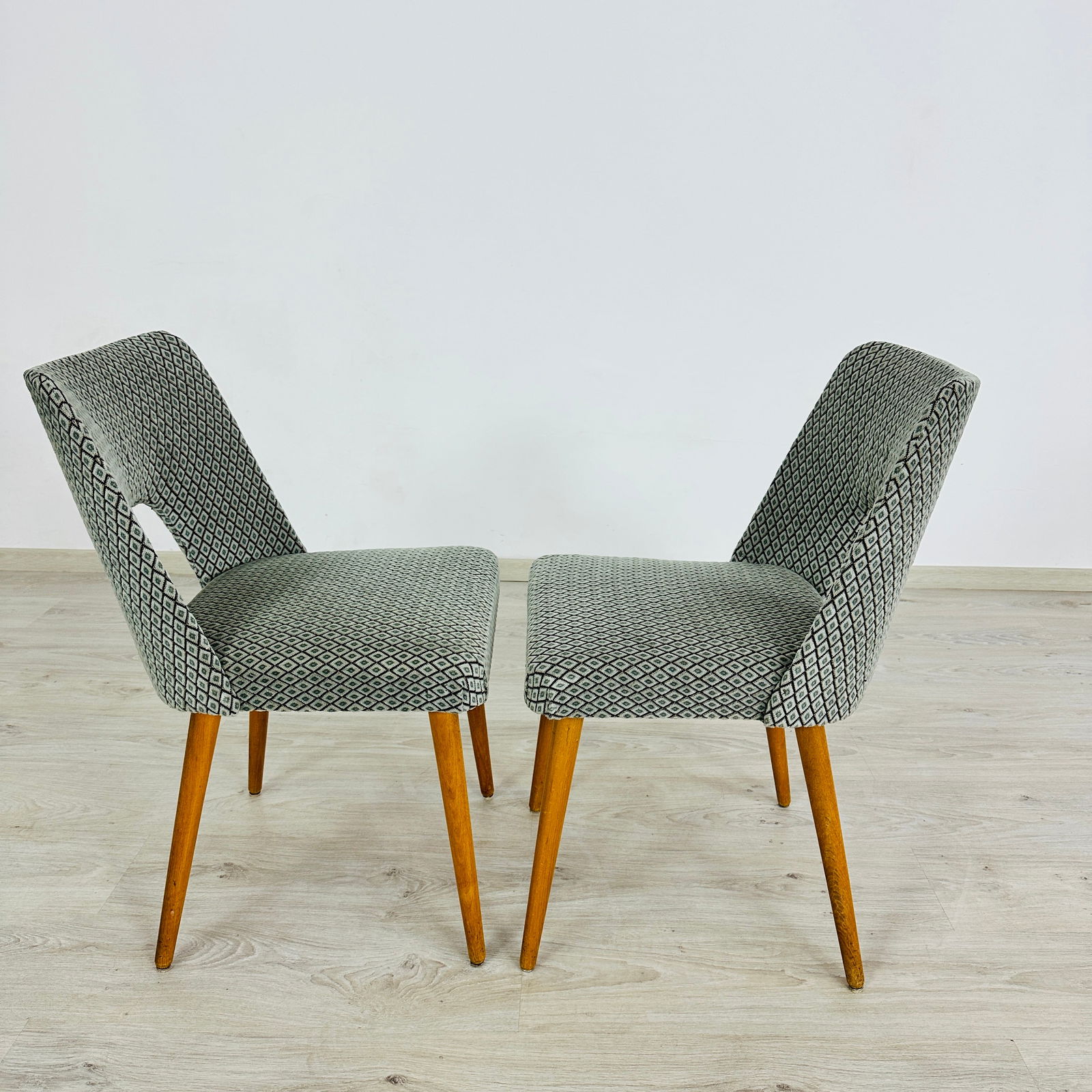 DANISH SHELL CHAIRS, A PAIR - 2