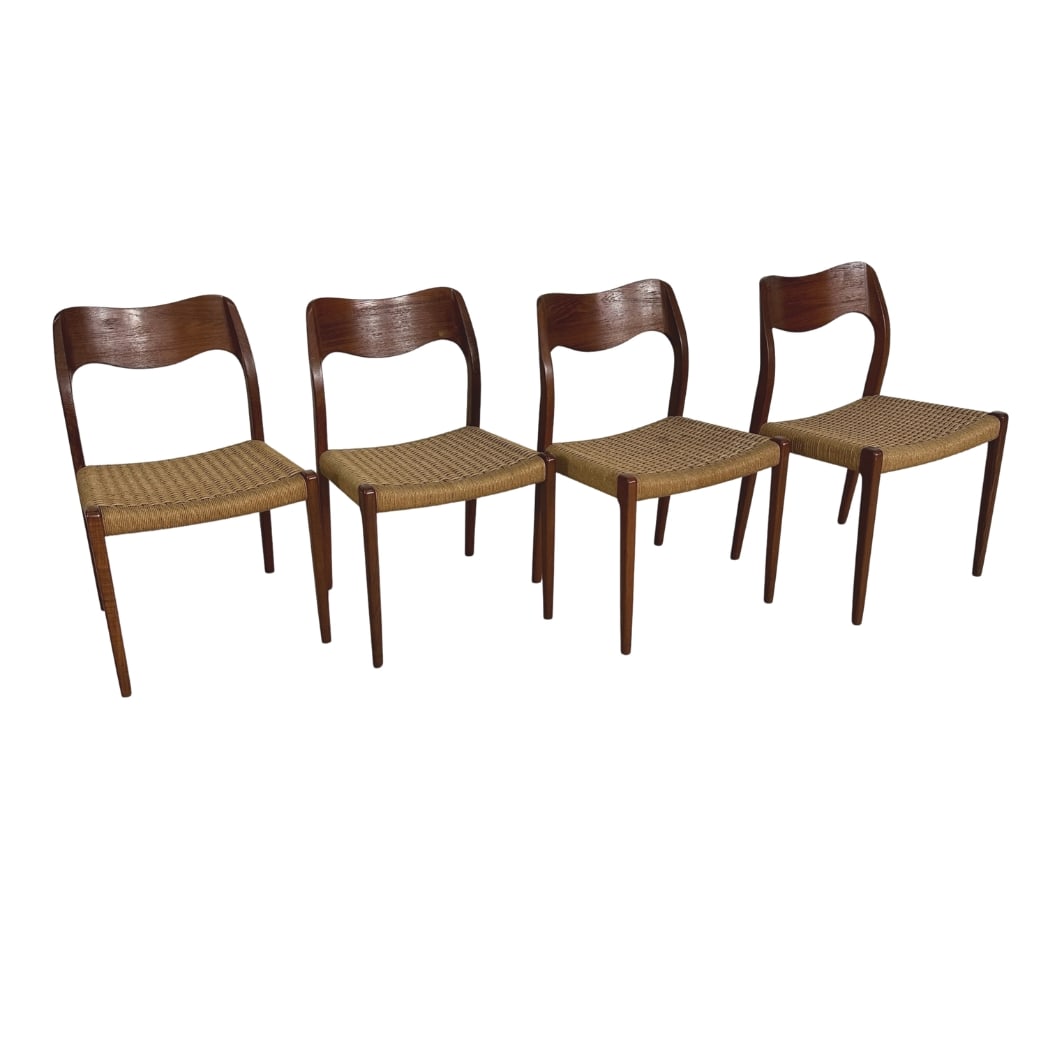 (4) SCANDINAVIAN CHAIRS MODEL 71 FROM NIELS OTTO MOLLER, 1960s (1 of 13)