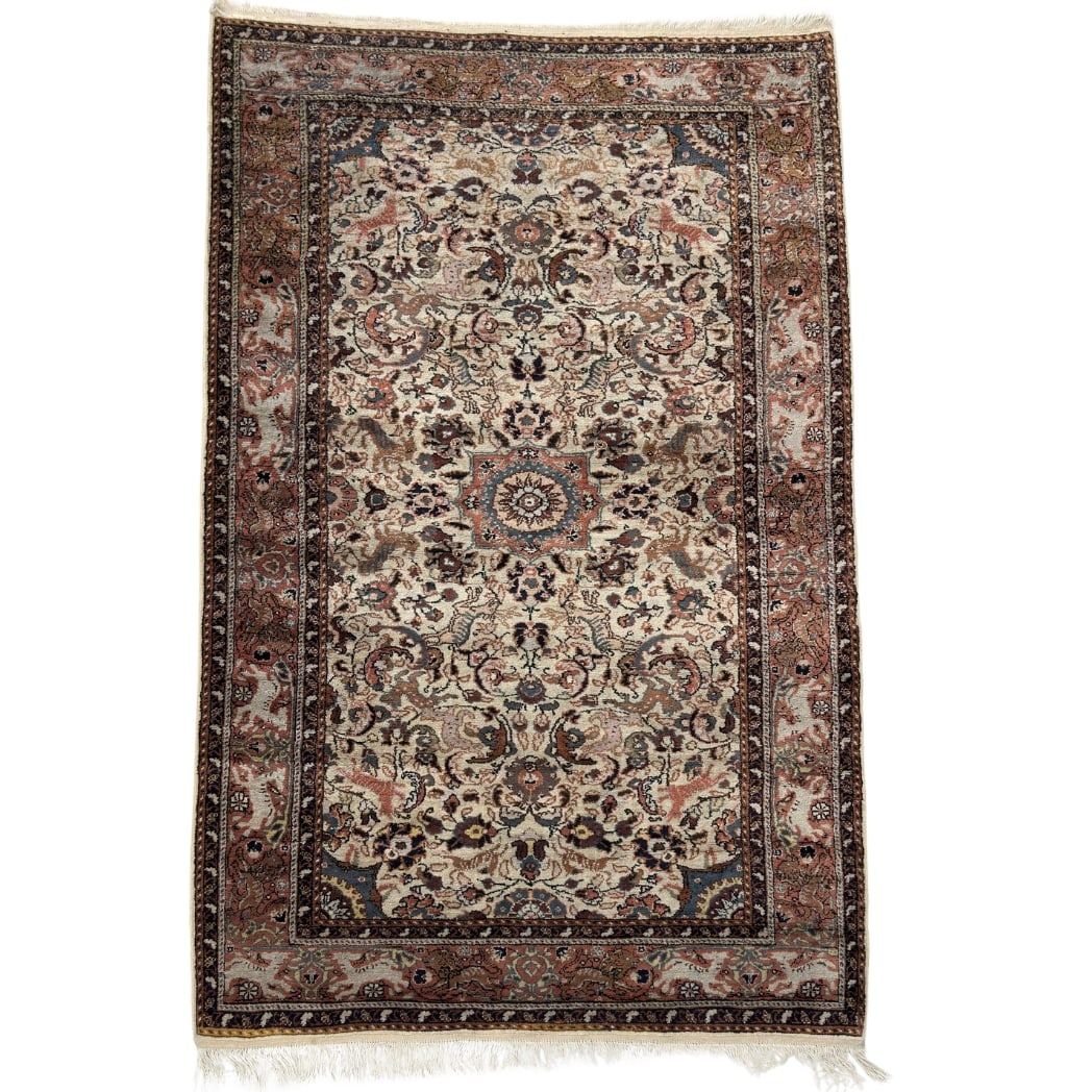 BLUE HAND-KNOTTED PERSIAN GHOM RUG (1 of 9)
