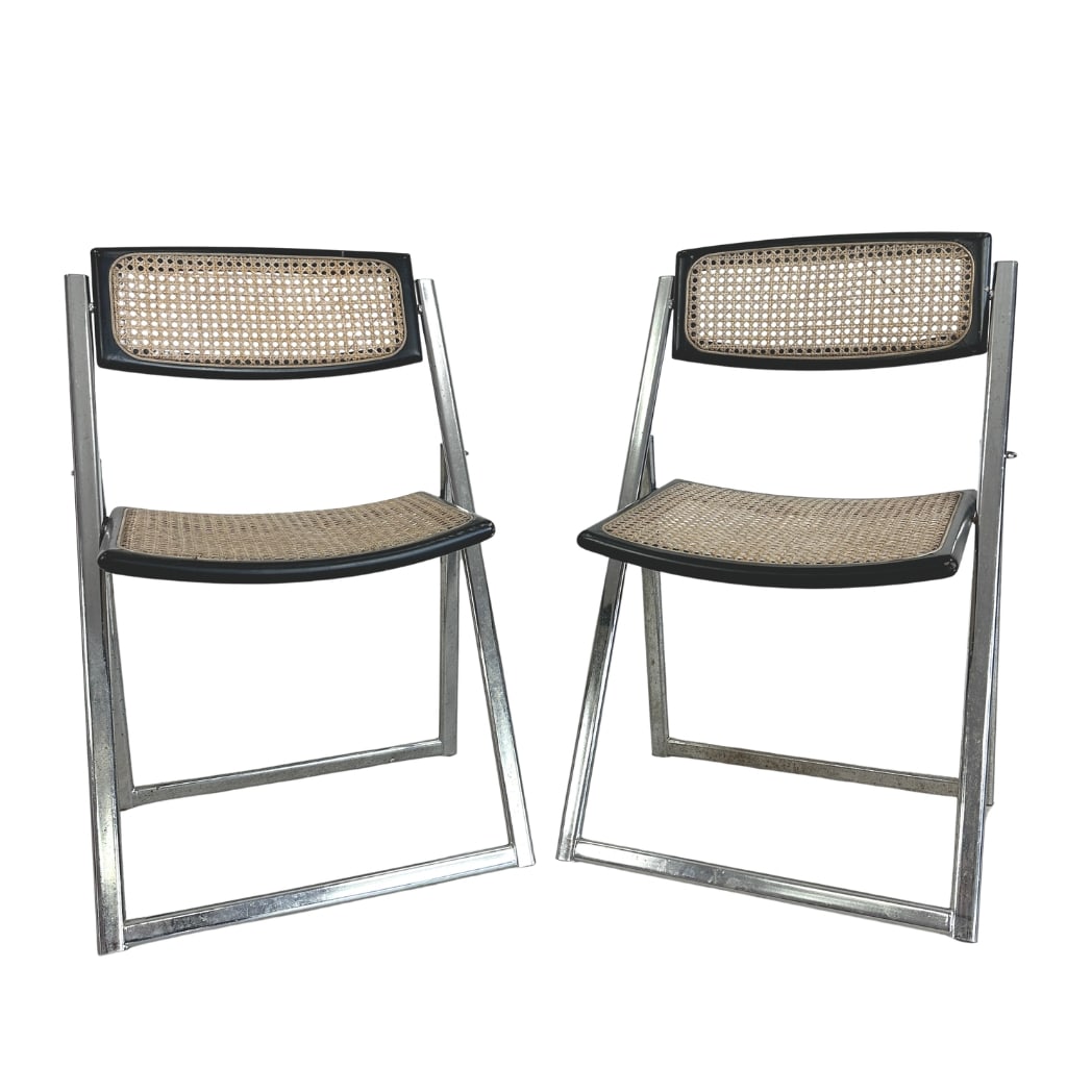 ITALIAN FOLDING CHAIRS, A PAIR (1 of 8)