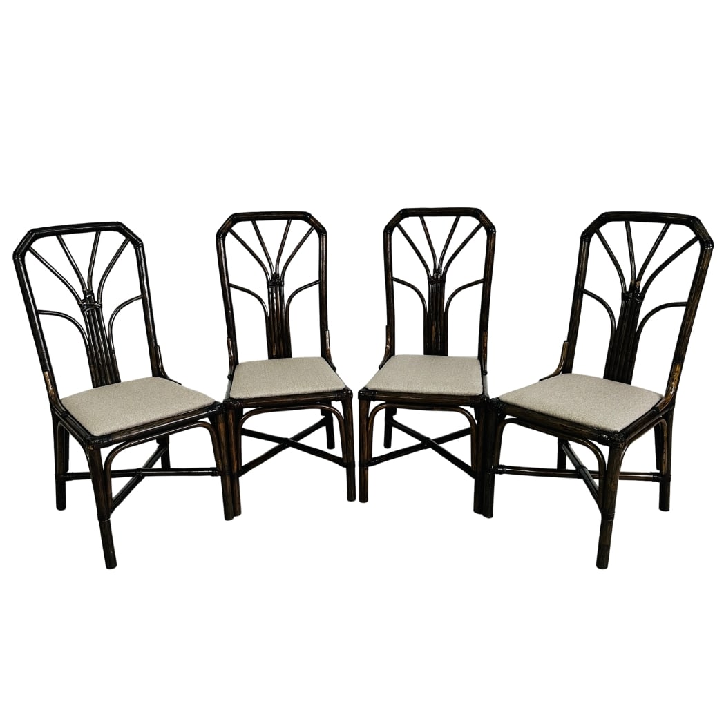 (4) VINTAGE BAMBOO DINING CHAIRS, 1970s (1 of 10)