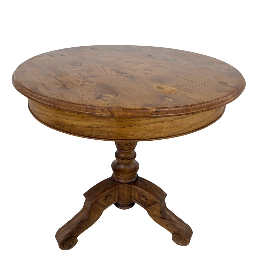 FRENCH PINE PEDESTAL SIDE TABLE (1 of 10)